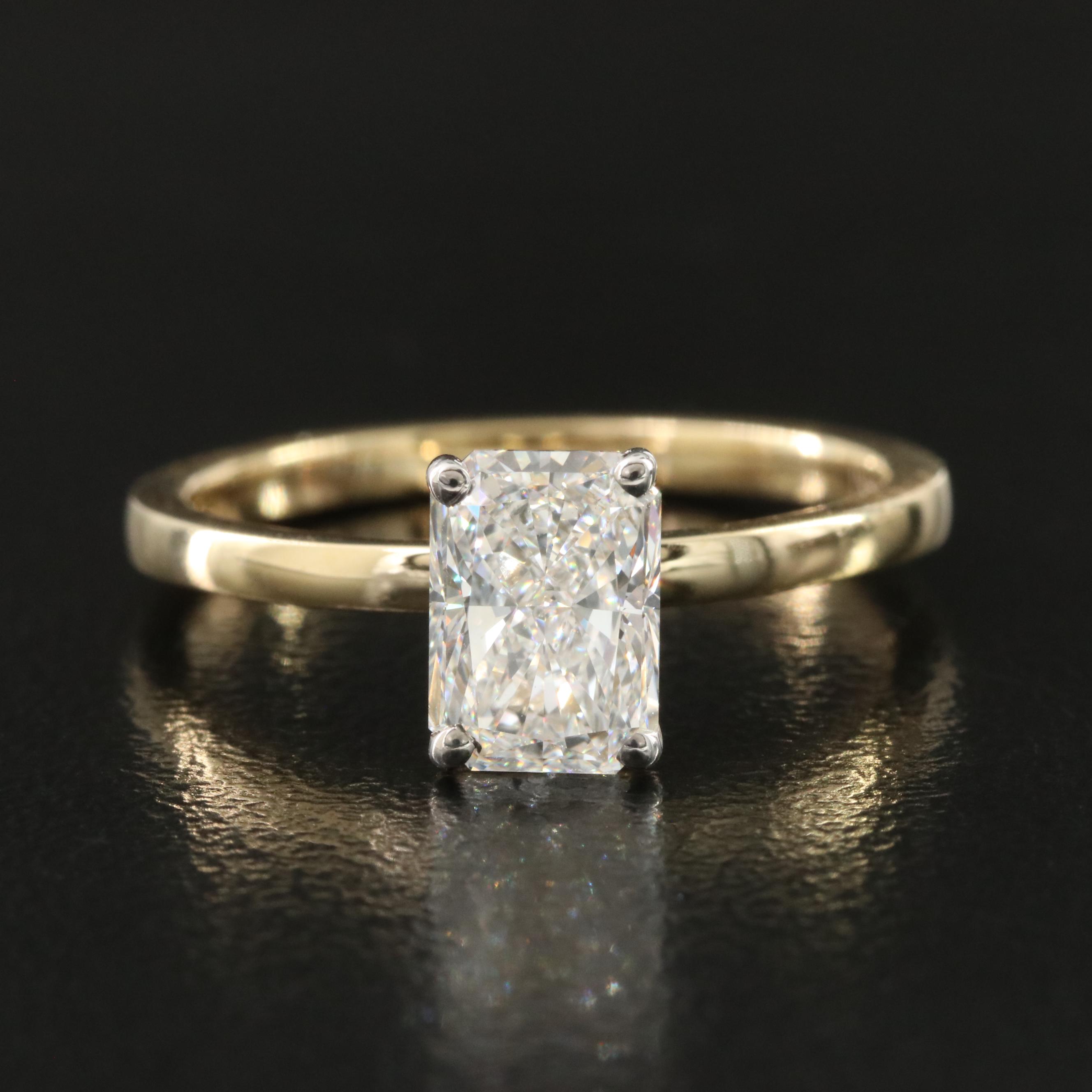 14K 1.16 CT Lab Grown Diamond Solitaire Ring with IGI Report