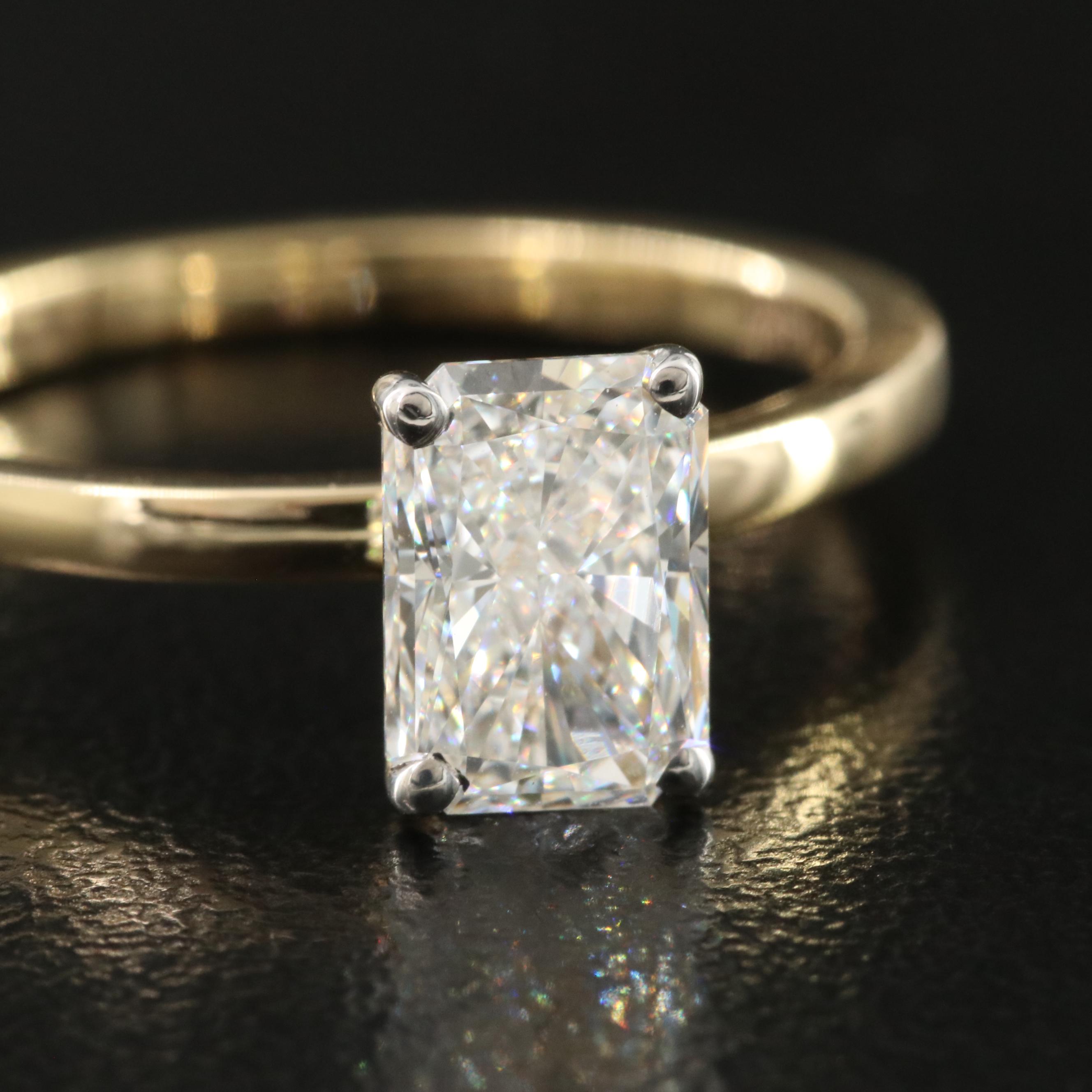 14K 1.16 CT Lab Grown Diamond Solitaire Ring with IGI Report