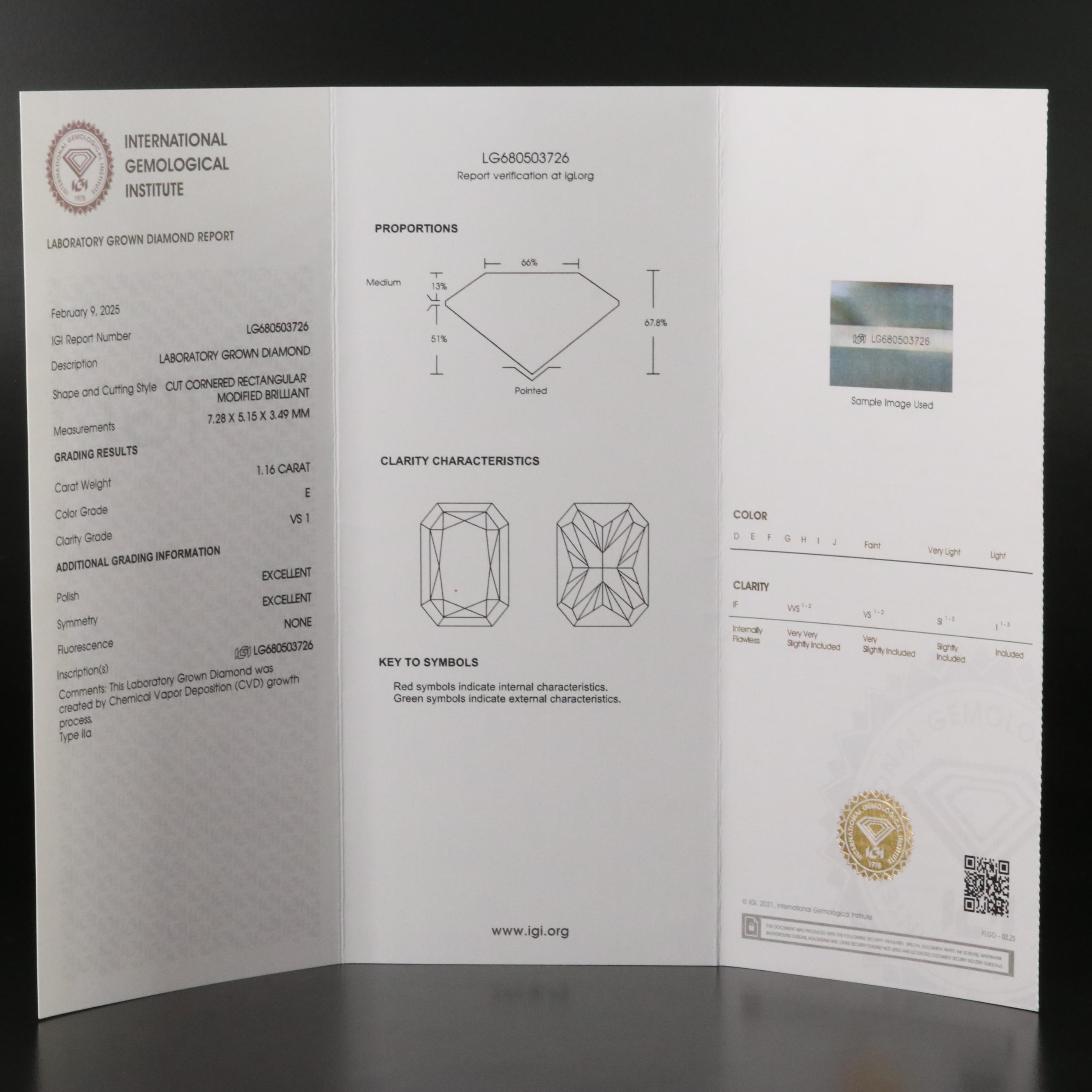 14K 1.16 CT Lab Grown Diamond Solitaire Ring with IGI Report