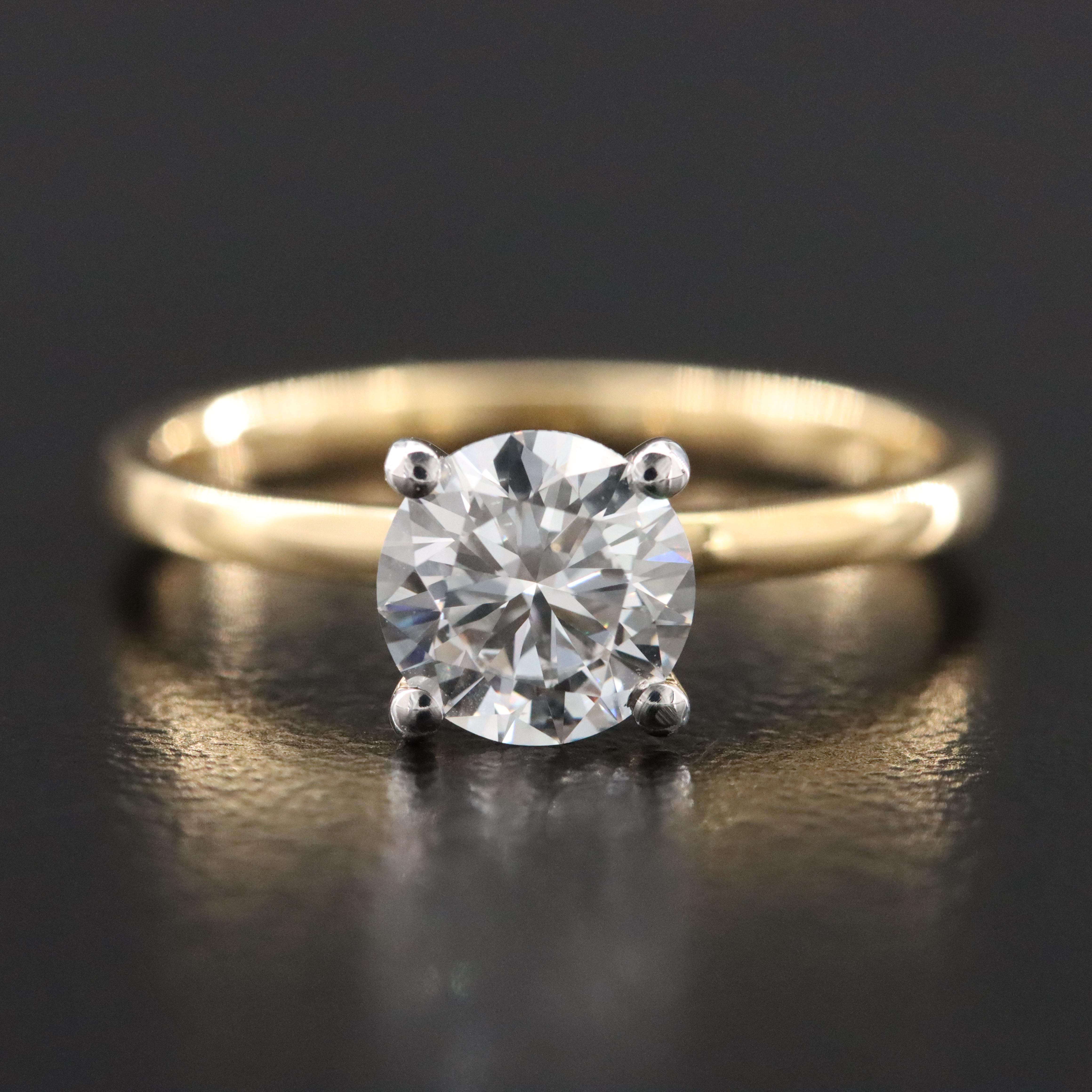 14K 1.00 CT Lab Grown Diamond Solitaire Ring with IGI Report