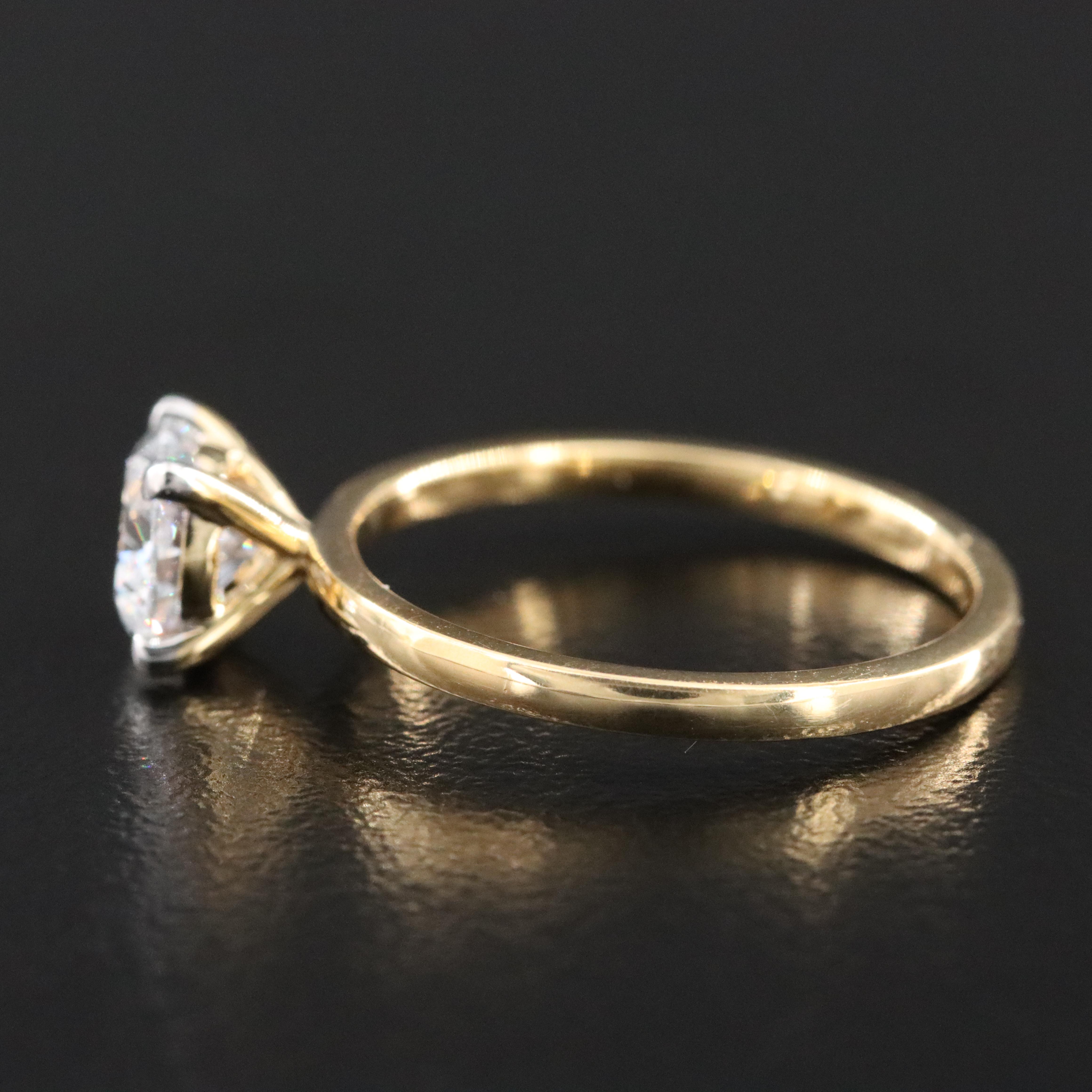 14K 1.00 CT Lab Grown Diamond Solitaire Ring with IGI Report