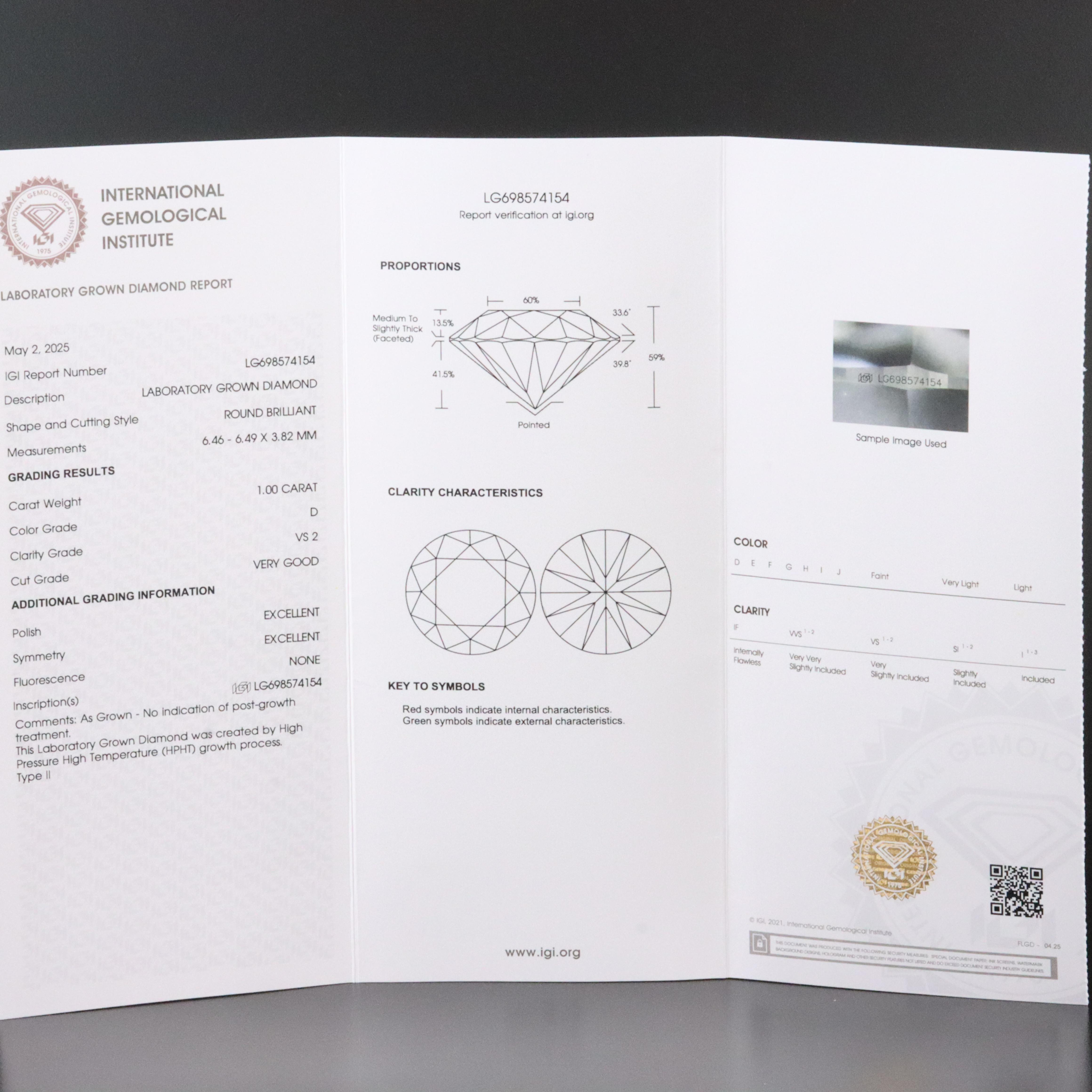 14K 1.00 CT Lab Grown Diamond Solitaire Ring with IGI Report