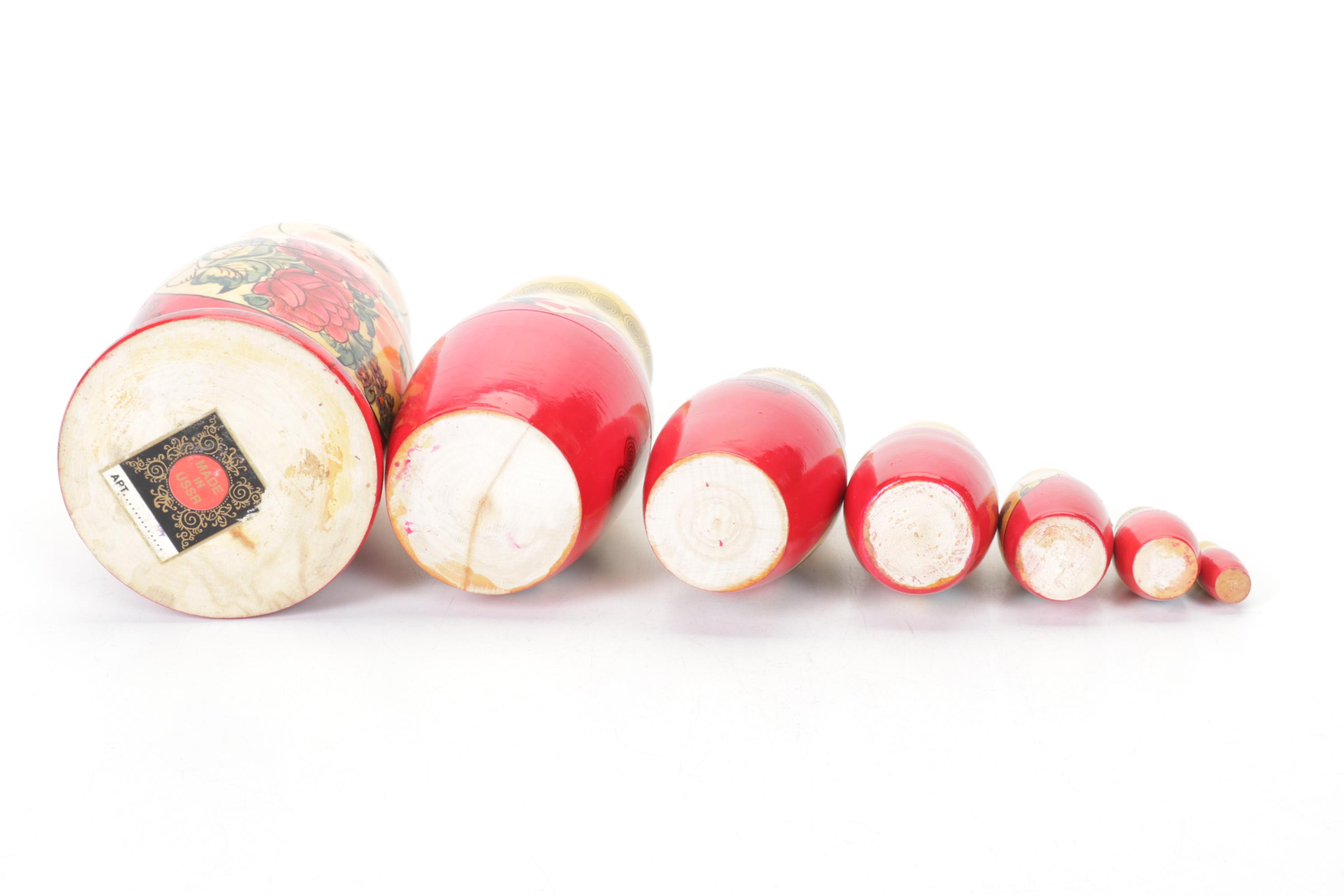 Soviet Handmade Matryoshka Nesting Doll, Mid to Late 20th Century