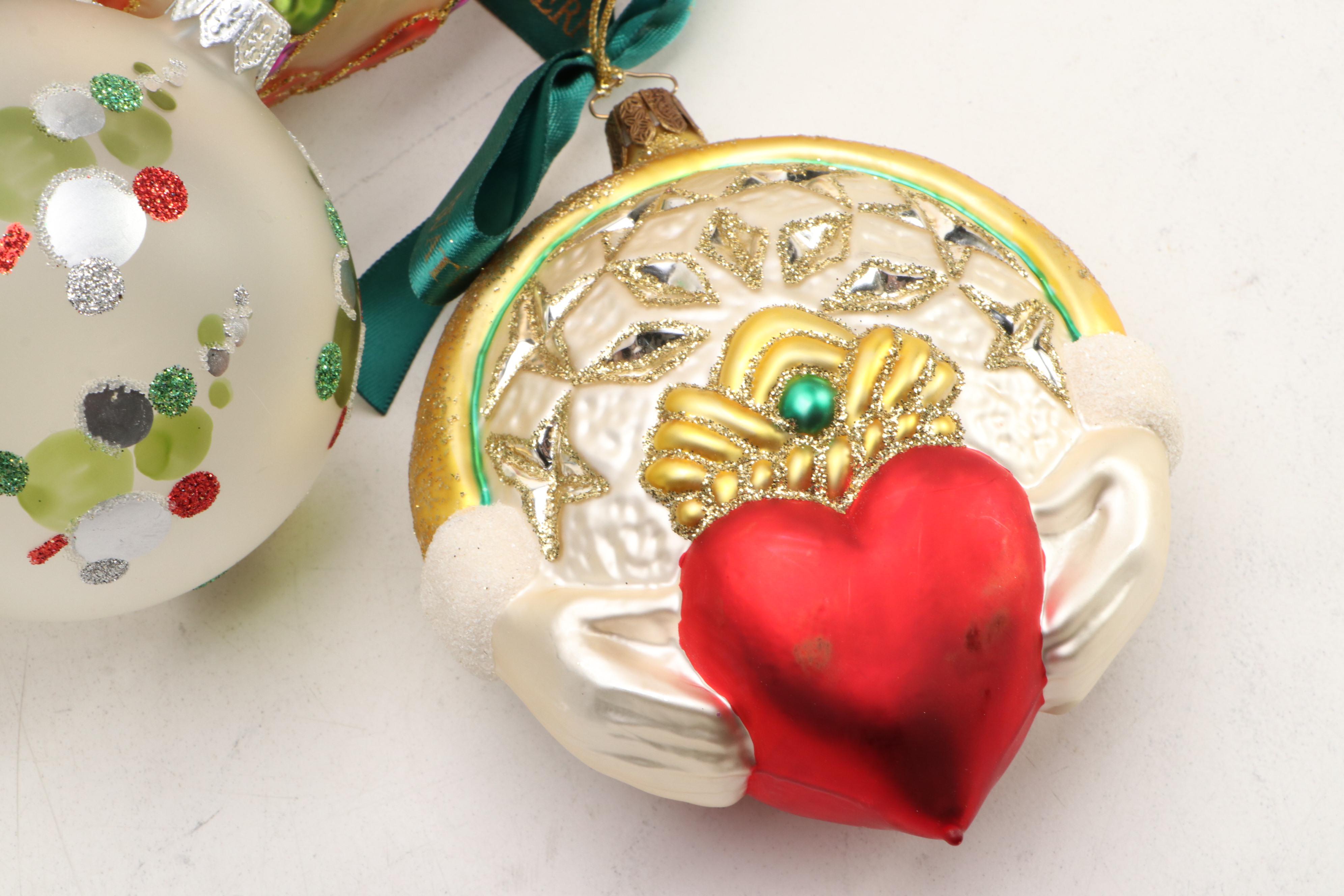 Mold Blown Mercury Glass and Other Christmas Ornaments