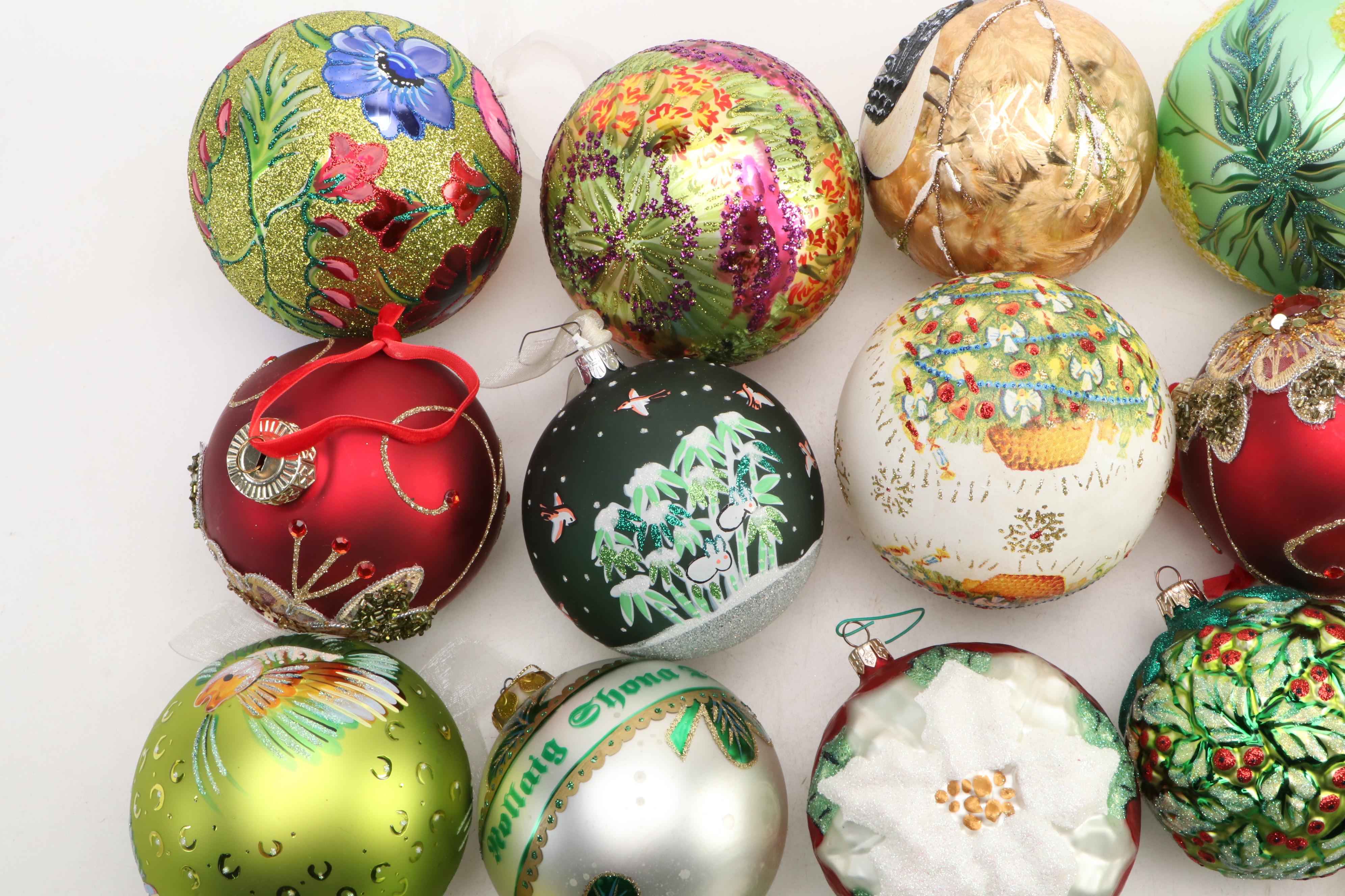 Mold Blown Mercury Glass and Other Christmas Ornaments