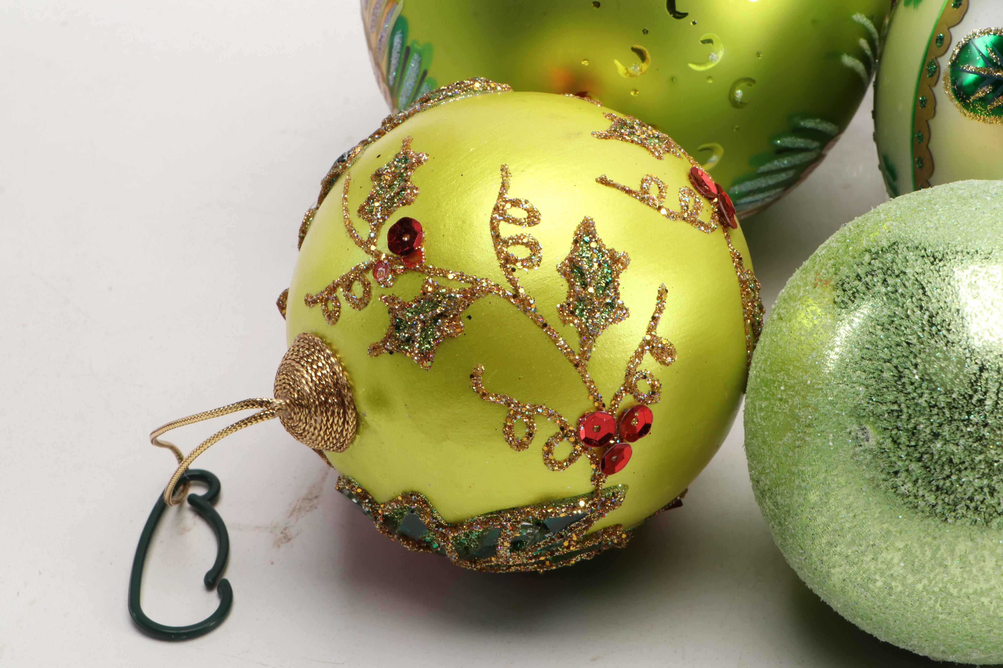 Mold Blown Mercury Glass and Other Christmas Ornaments