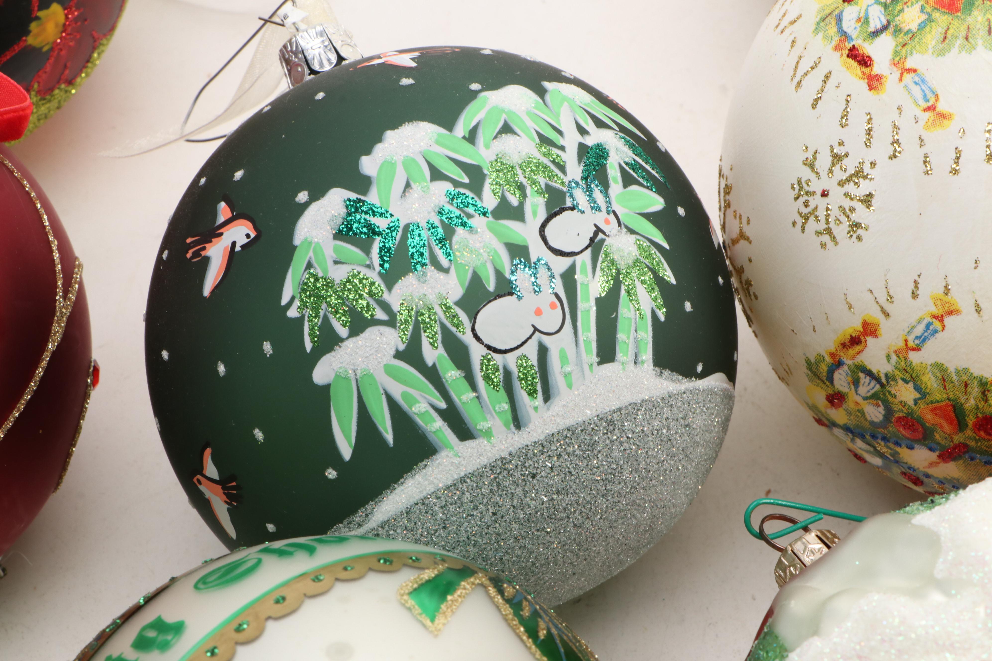 Mold Blown Mercury Glass and Other Christmas Ornaments