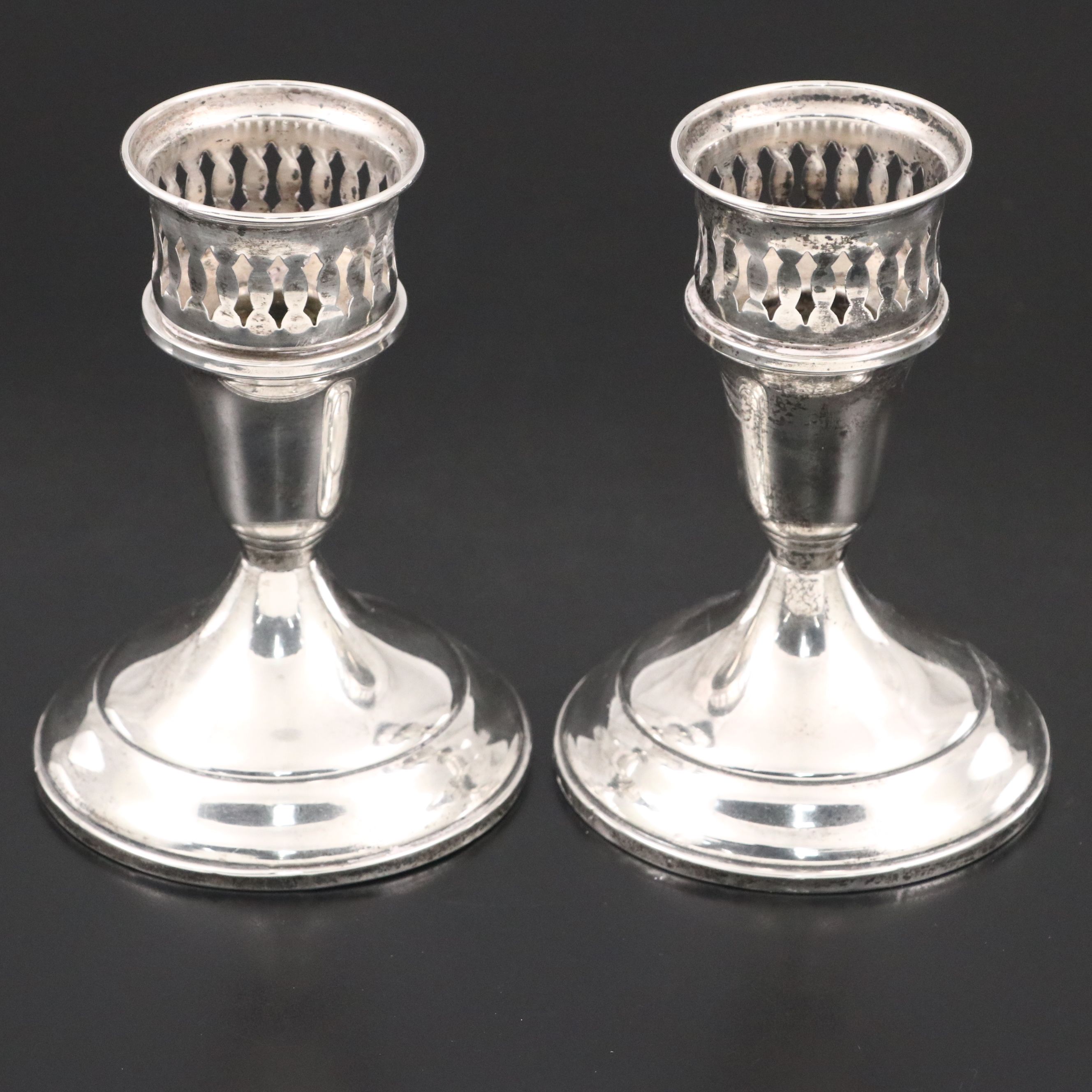 Towle Sterling Silver Reticulated Candle Holders