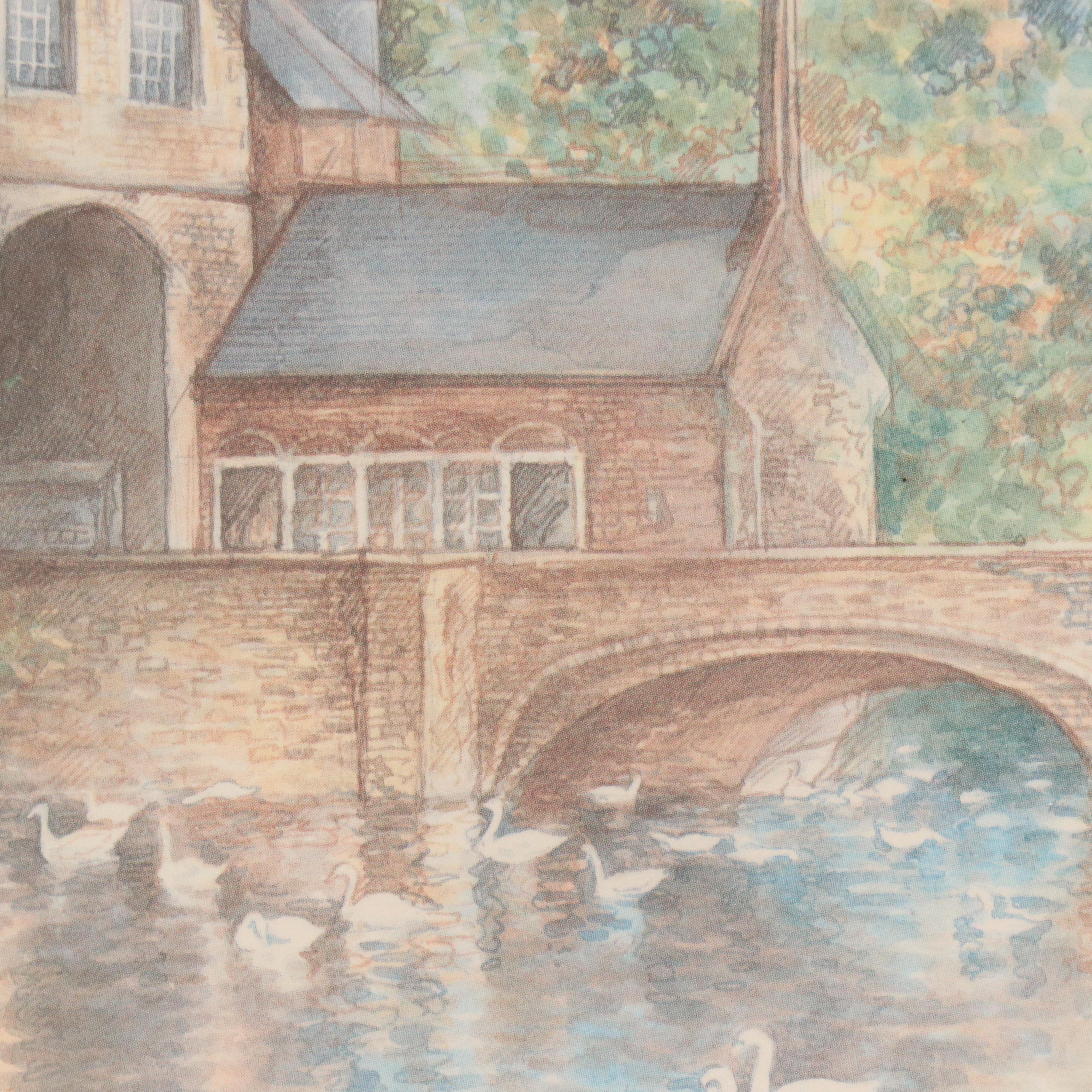 After Burnadette Voz Offset Lithographs of Village Landscapes