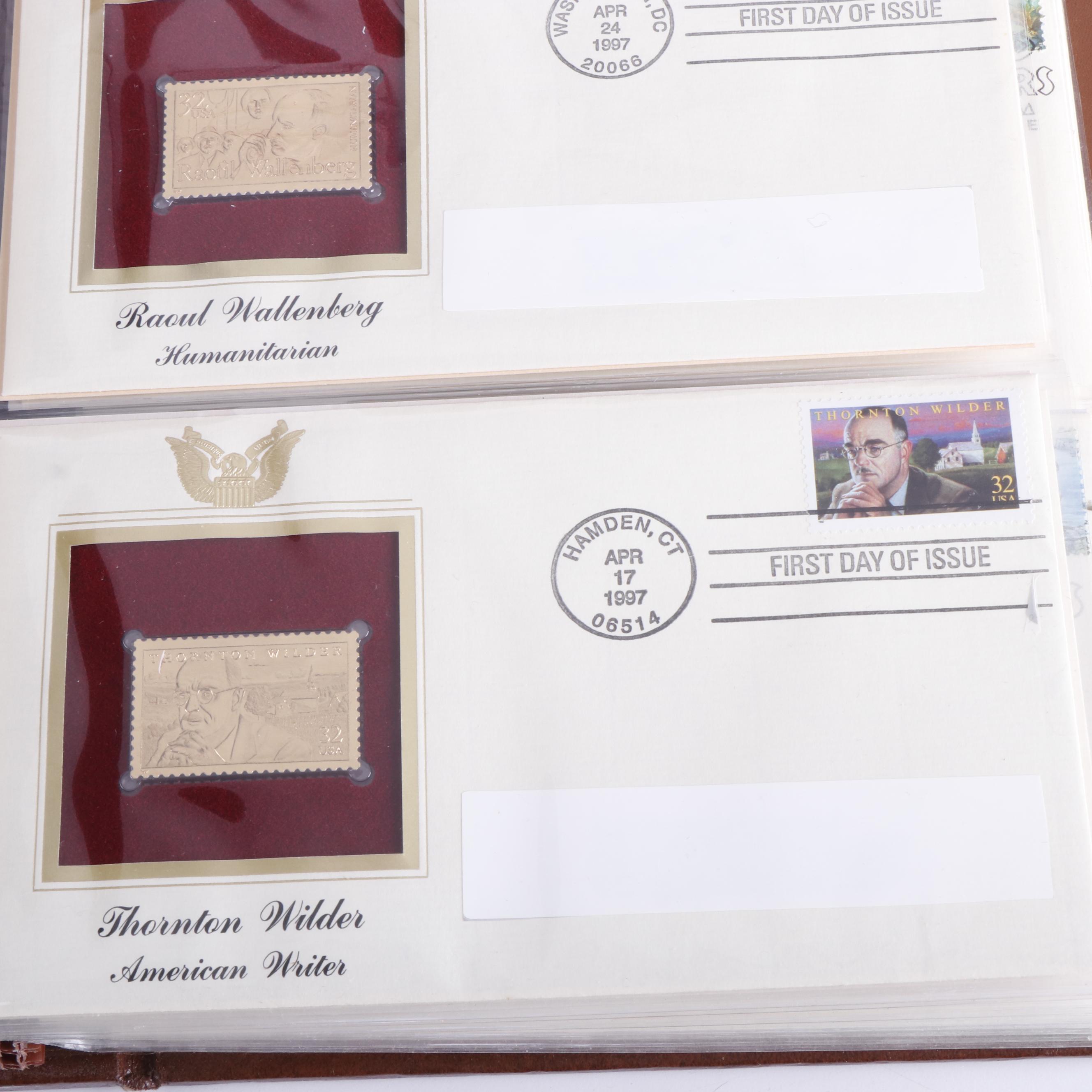 Three Volumes of "Golden Replicas of United States Stamps" and Postal Covers
