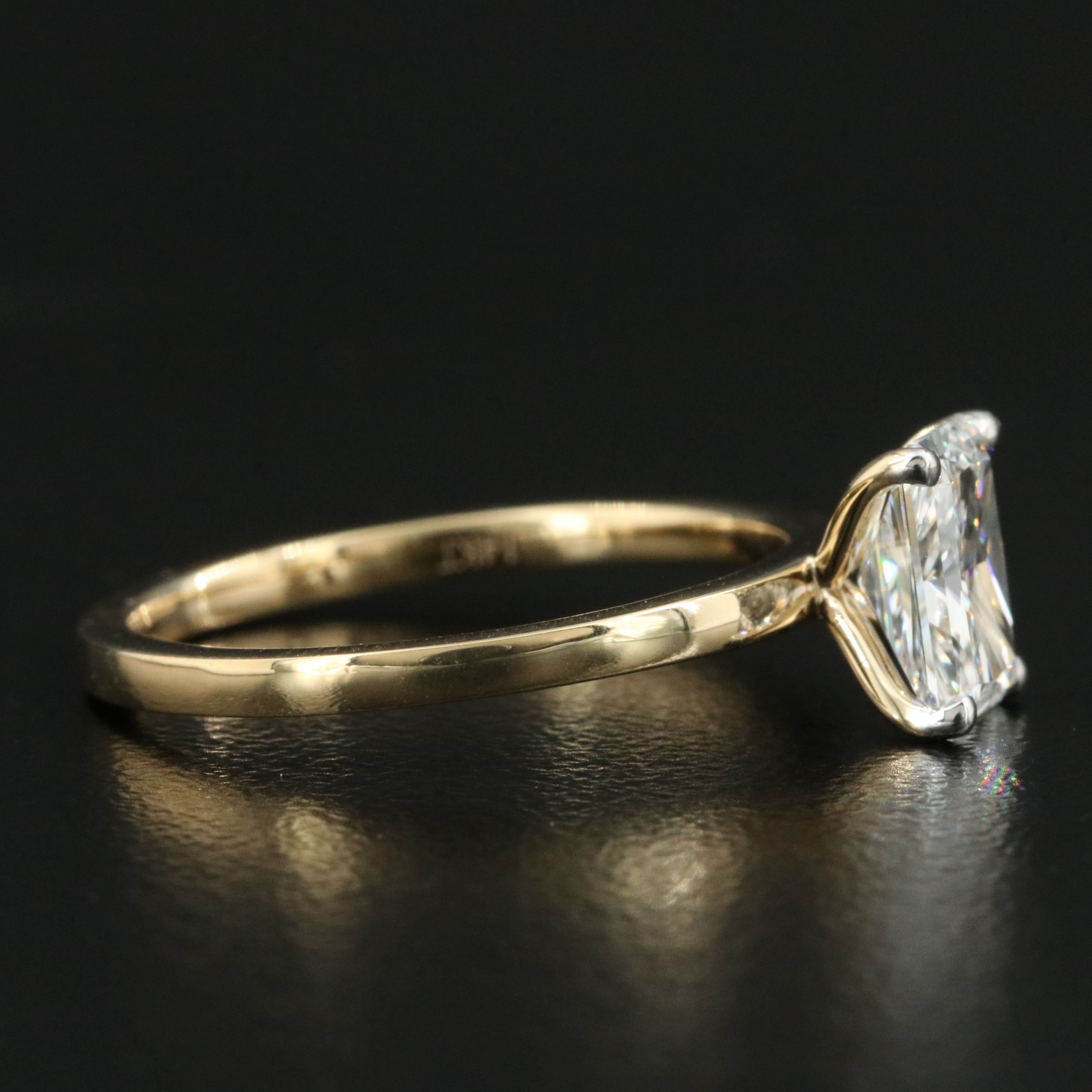 14K 1.08 CT Lab Grown Diamond Solitaire Ring with IGI Report