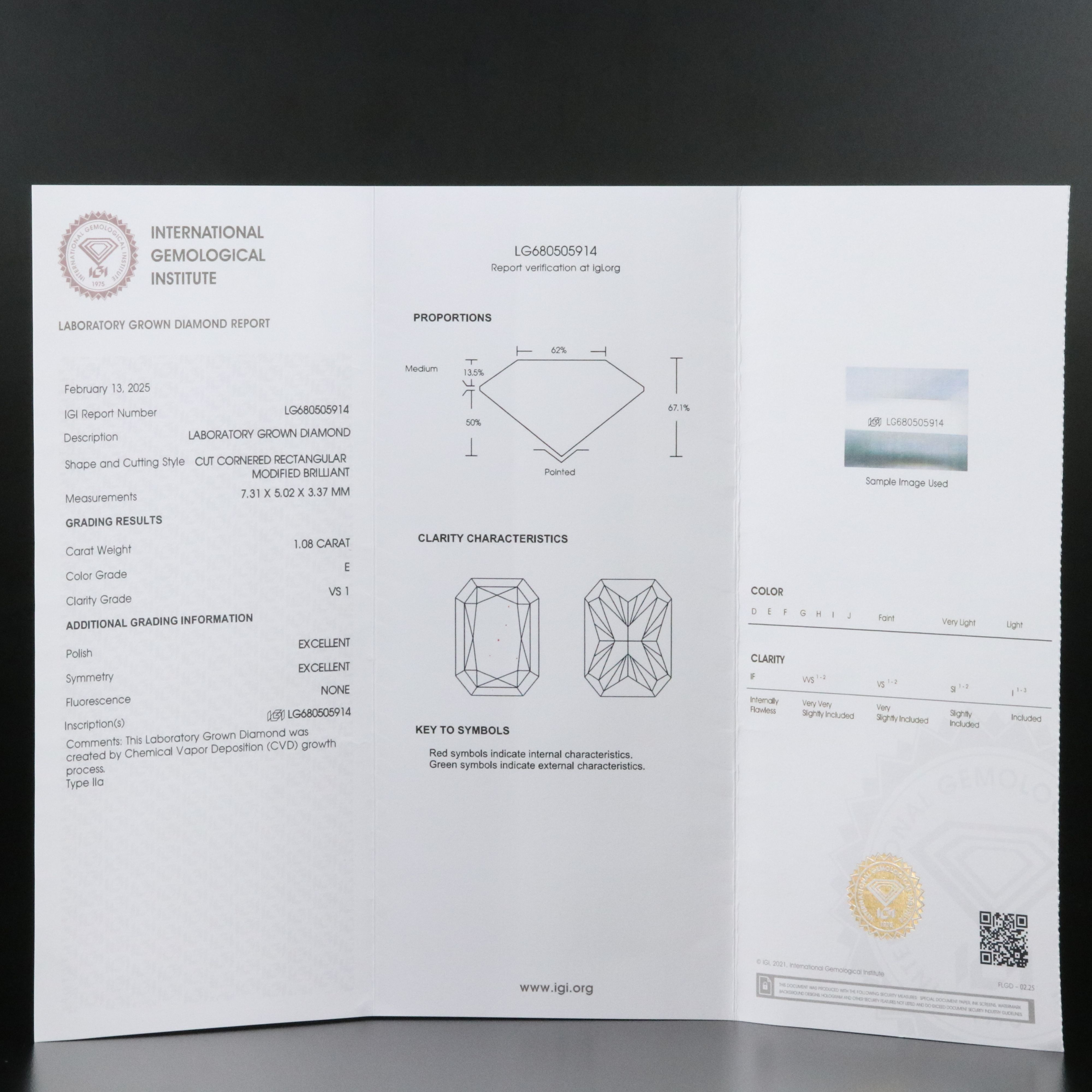 14K 1.08 CT Lab Grown Diamond Solitaire Ring with IGI Report