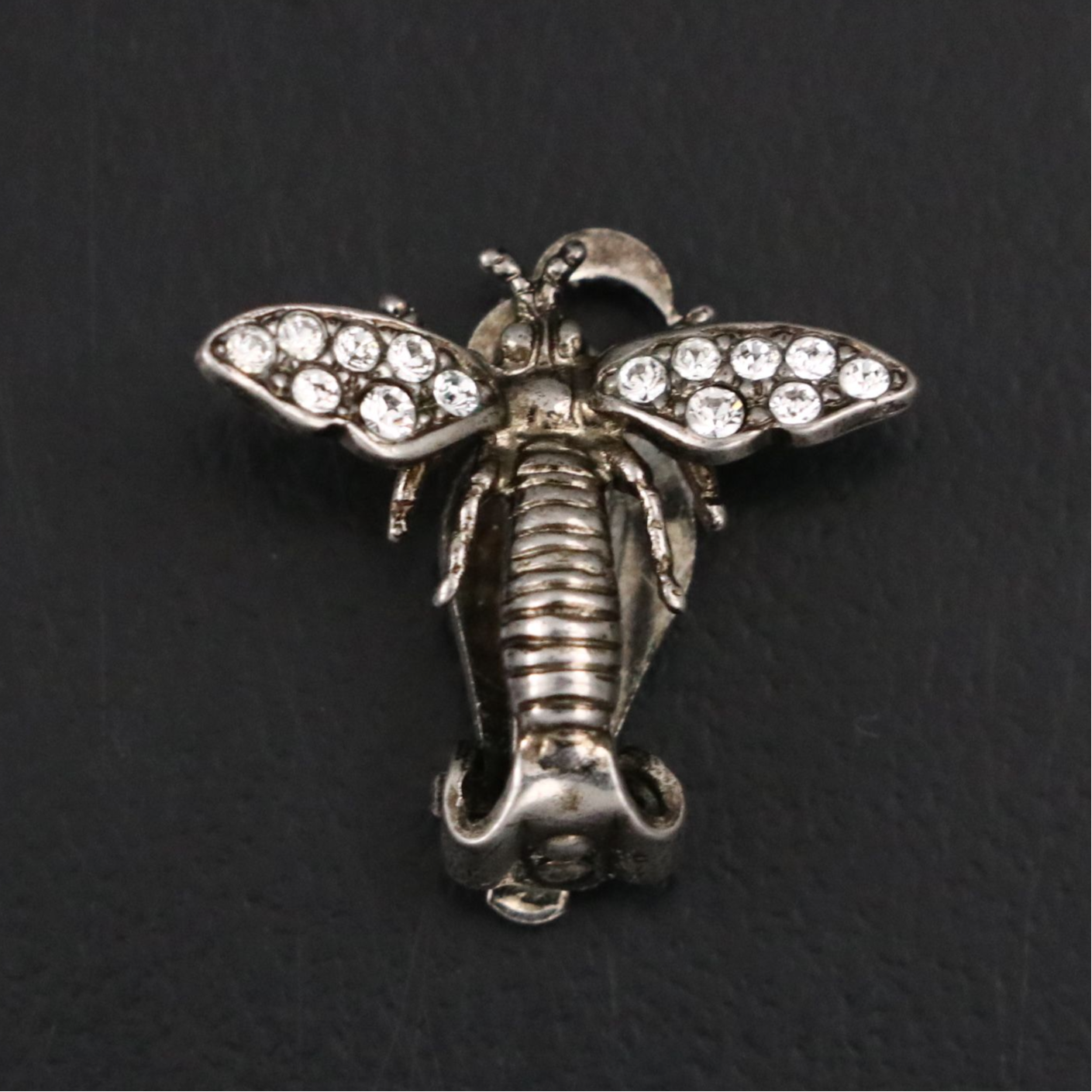 Christian Dior Rhinestone J'Adior Bee Logo Clip Earrings