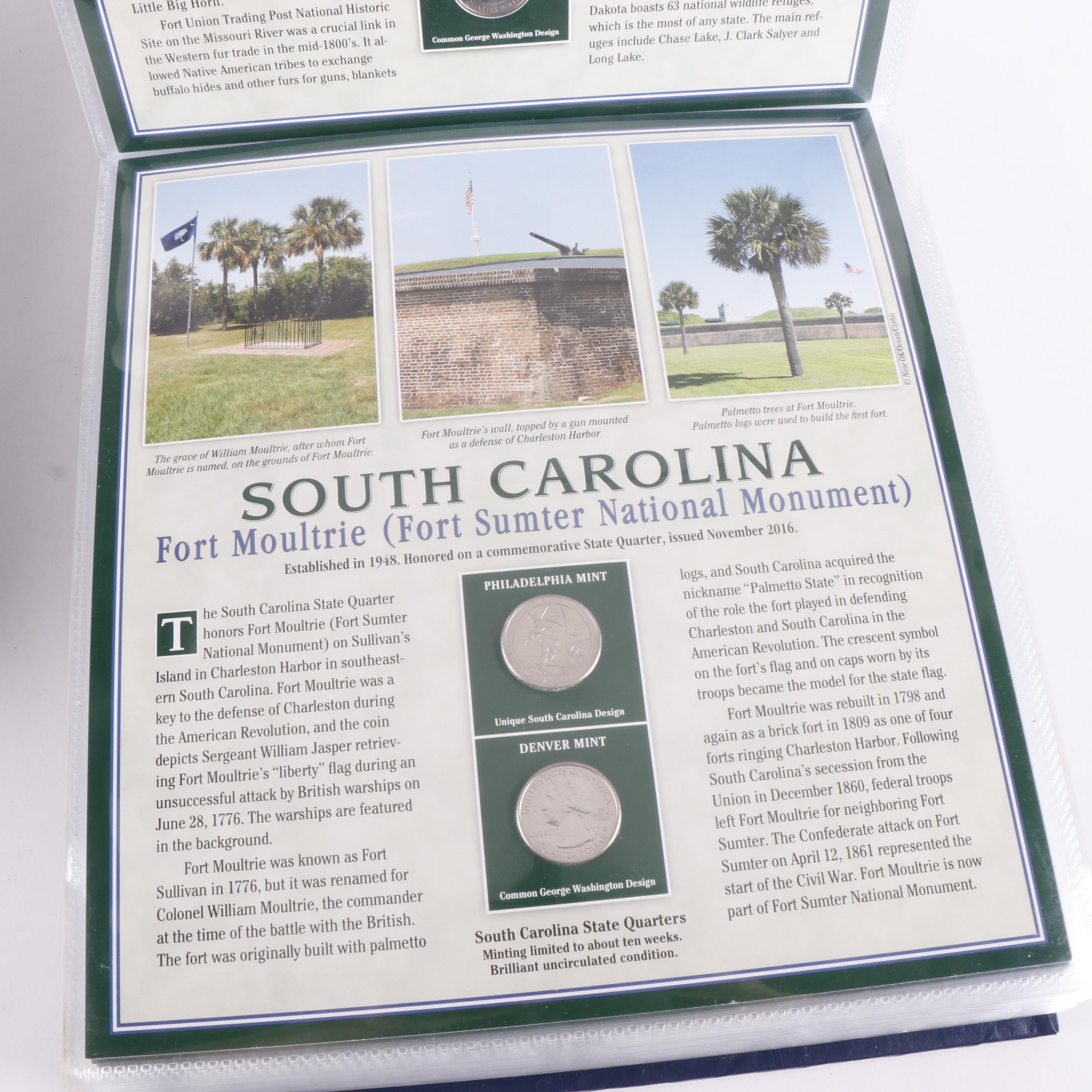 Two Albums of Uncirculated U.S. America the Beautiful Quarters and Panels