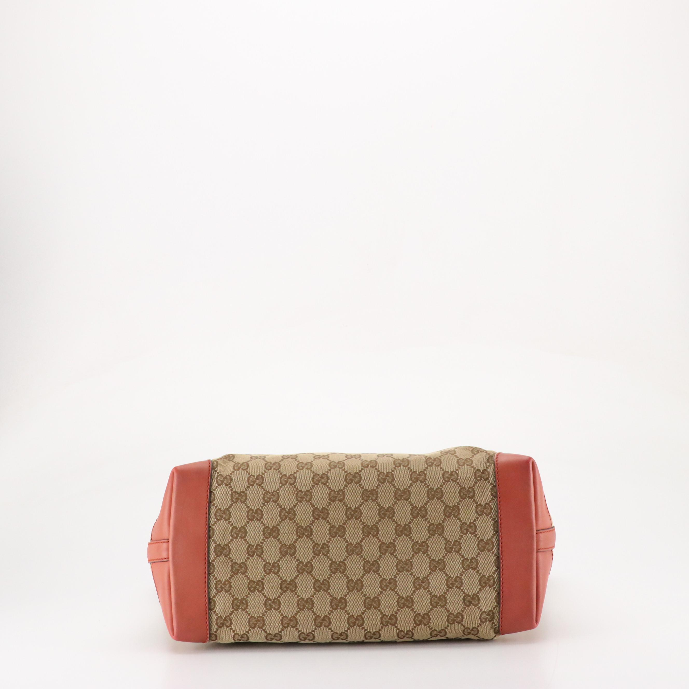 Gucci Signature Craft Tote and Zip Pouch in GG Canvas and Blush Mauve Leather