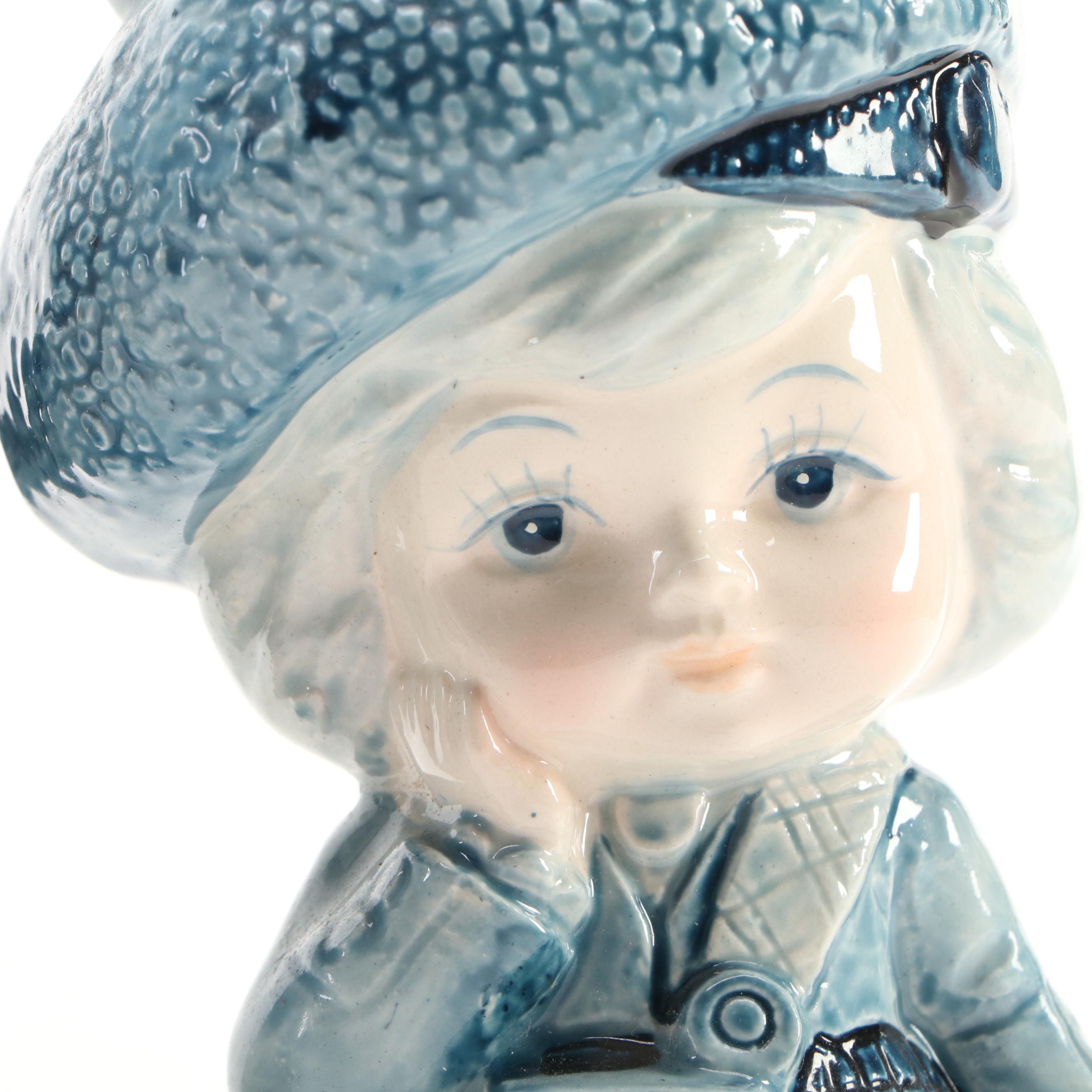 Japanese Ceramic Highland Children Figurines