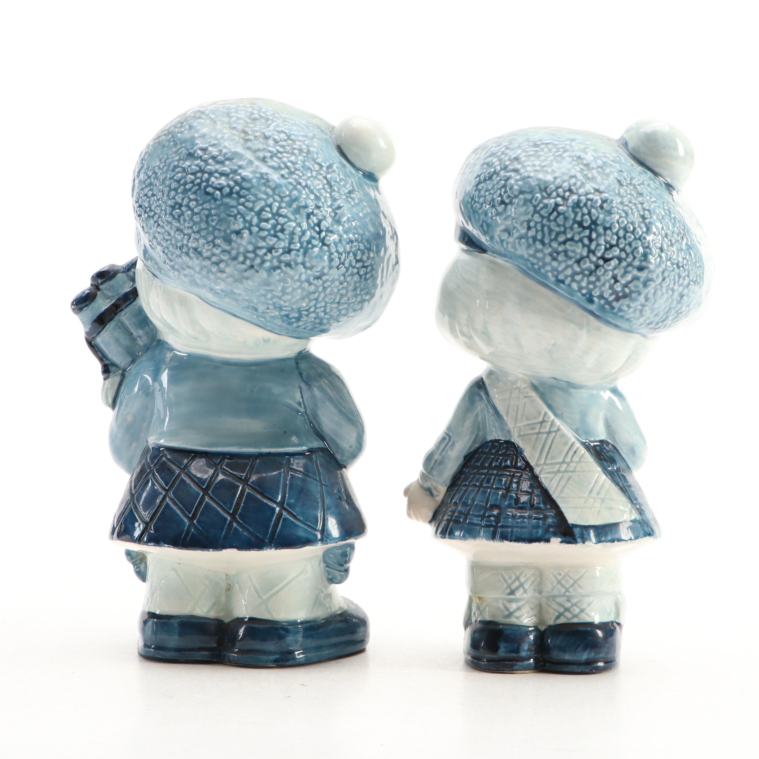 Japanese Ceramic Highland Children Figurines