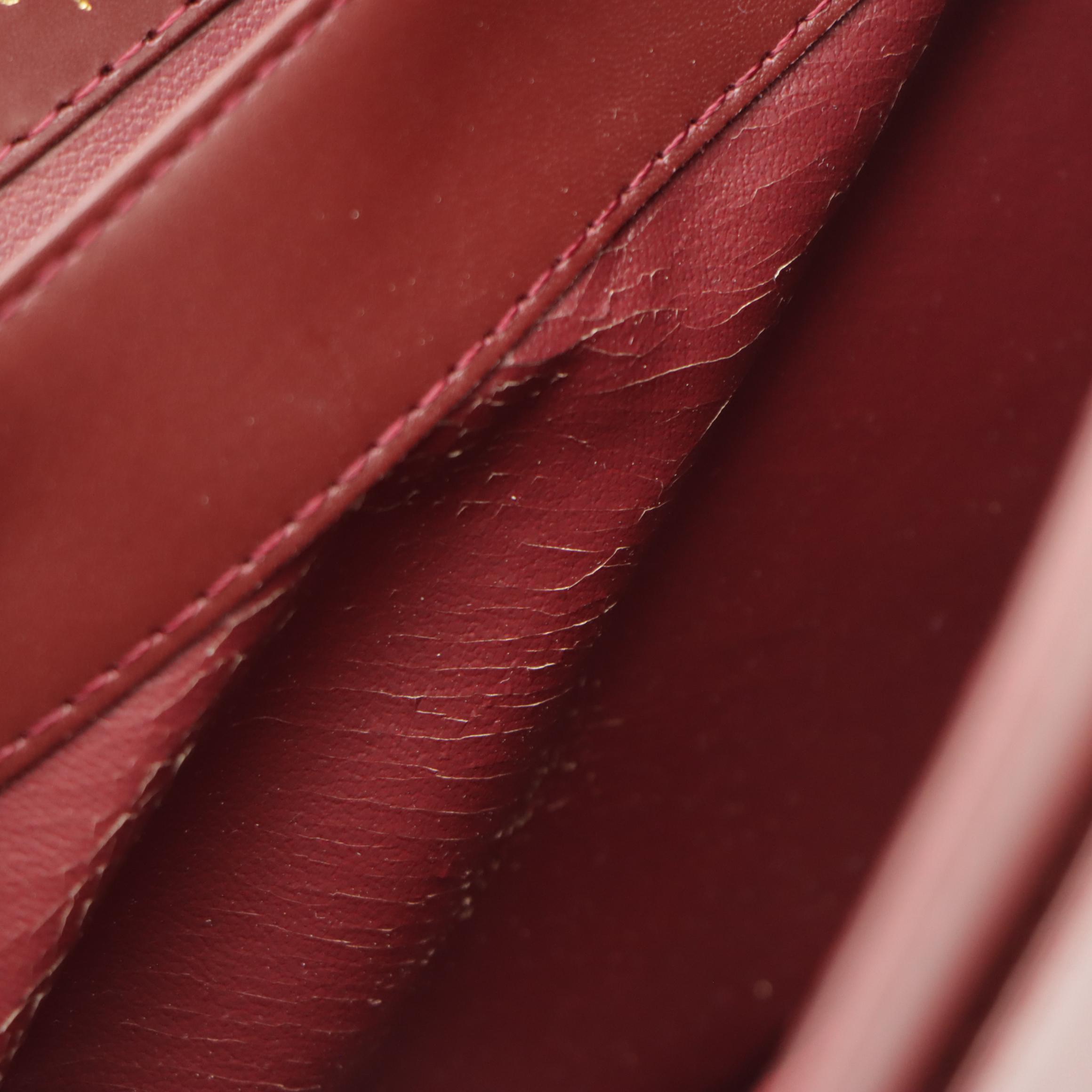 Cartier Les Must de Cartier Burgundy Leather Clutch with Box