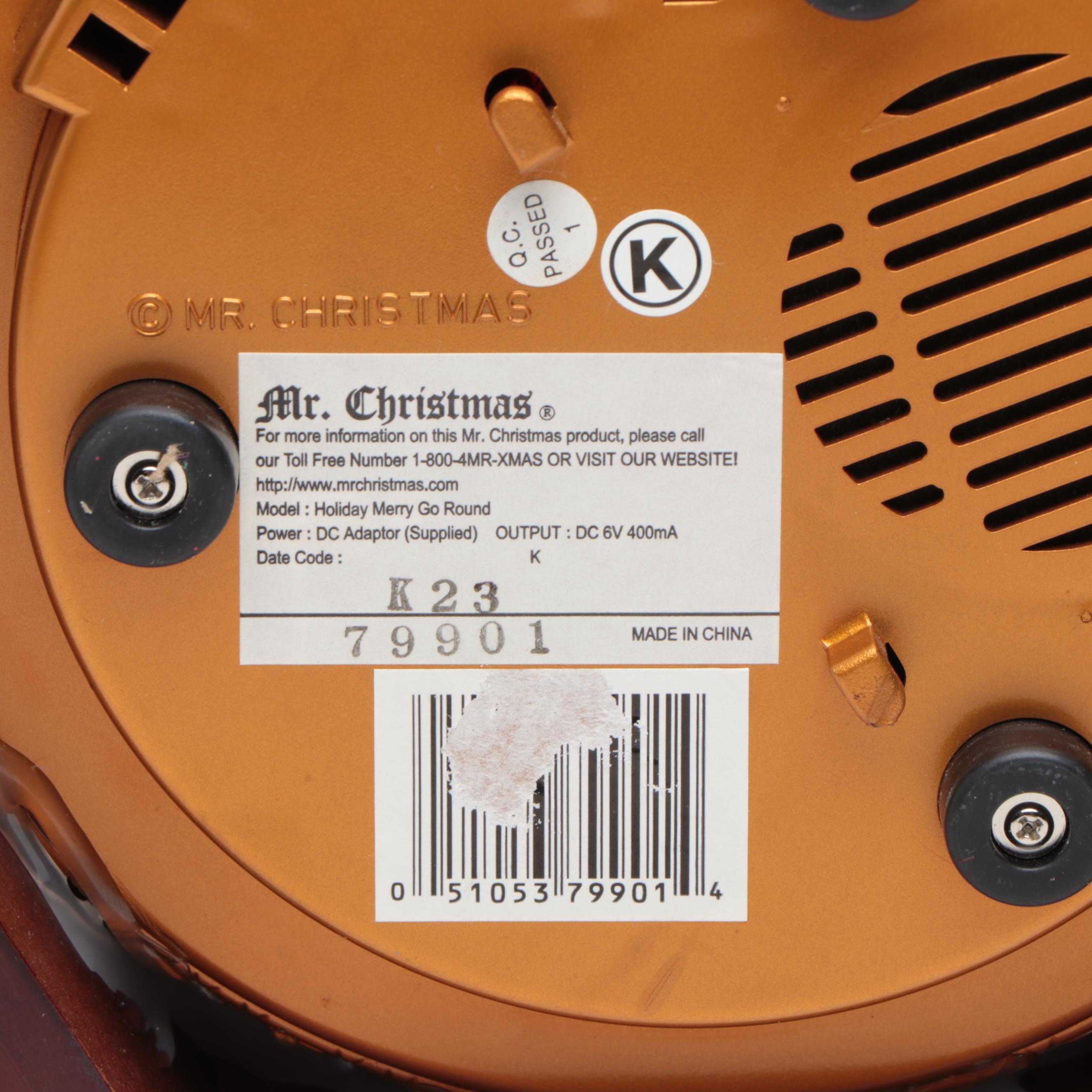 Mr. Christmas "Holiday Merry Go Round" Musical Carousel