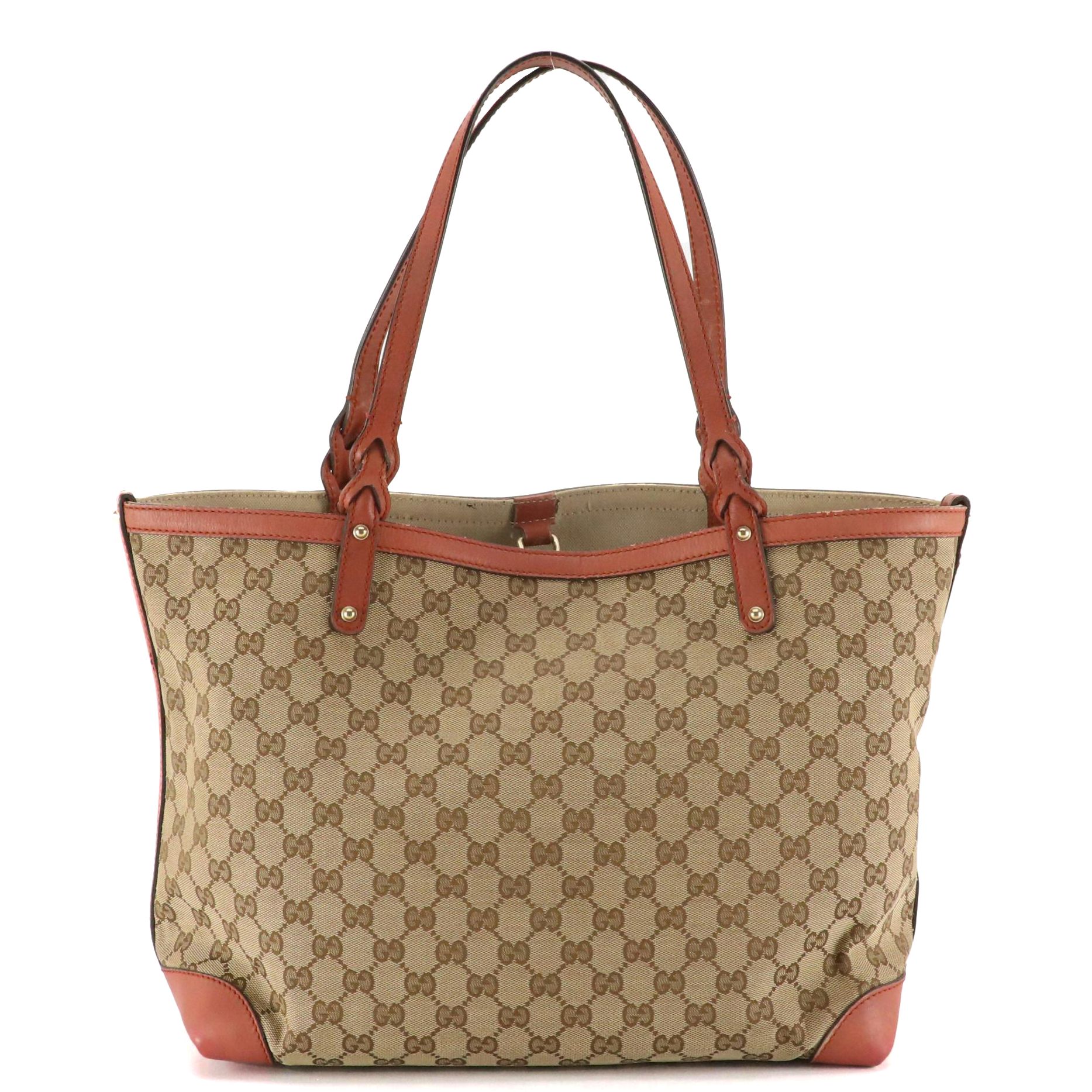 Gucci Signature Craft Tote and Zip Pouch in GG Canvas and Blush Mauve Leather