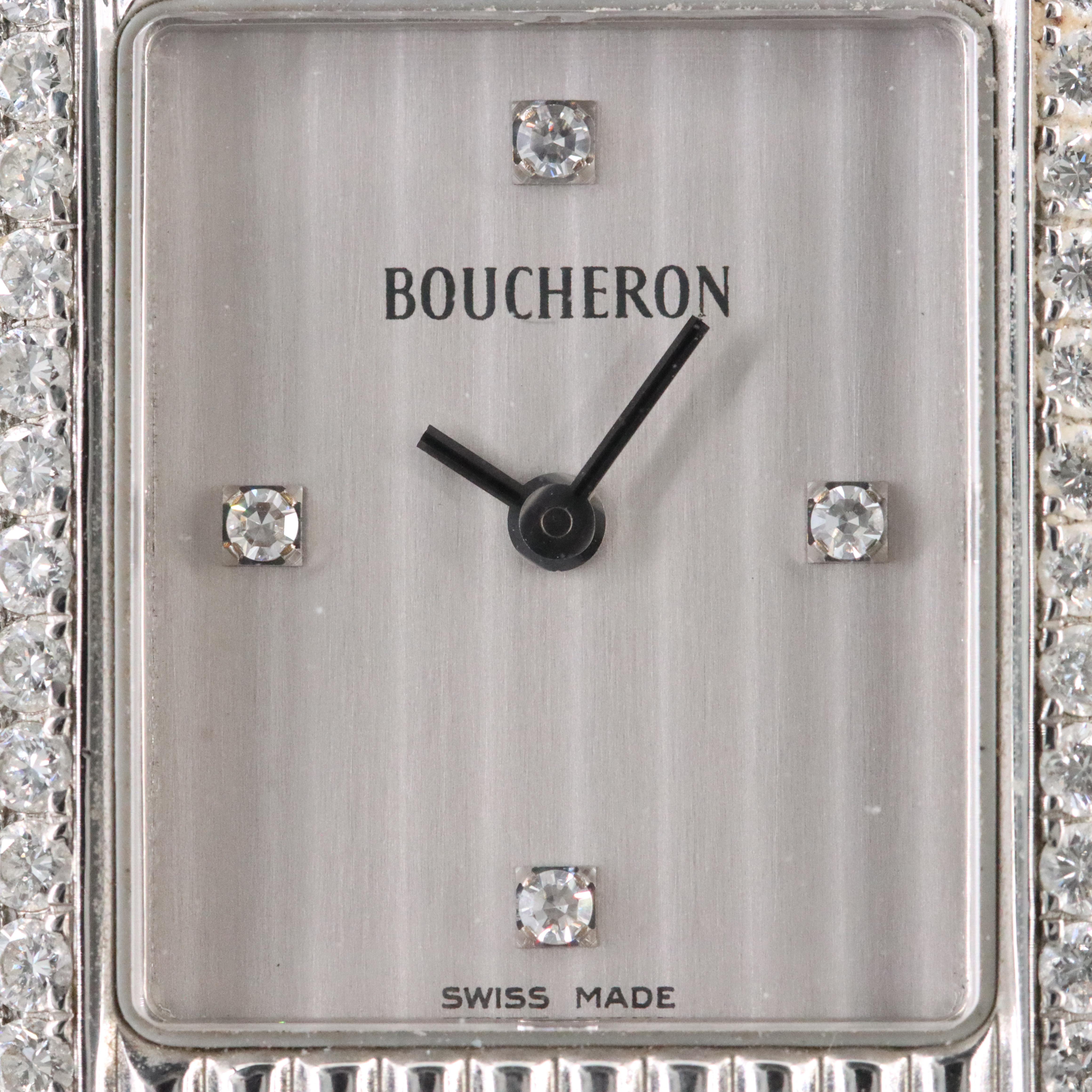 Boucheron Reflex Diamond Set 21x32mm Steel Quartz Watch AK424301