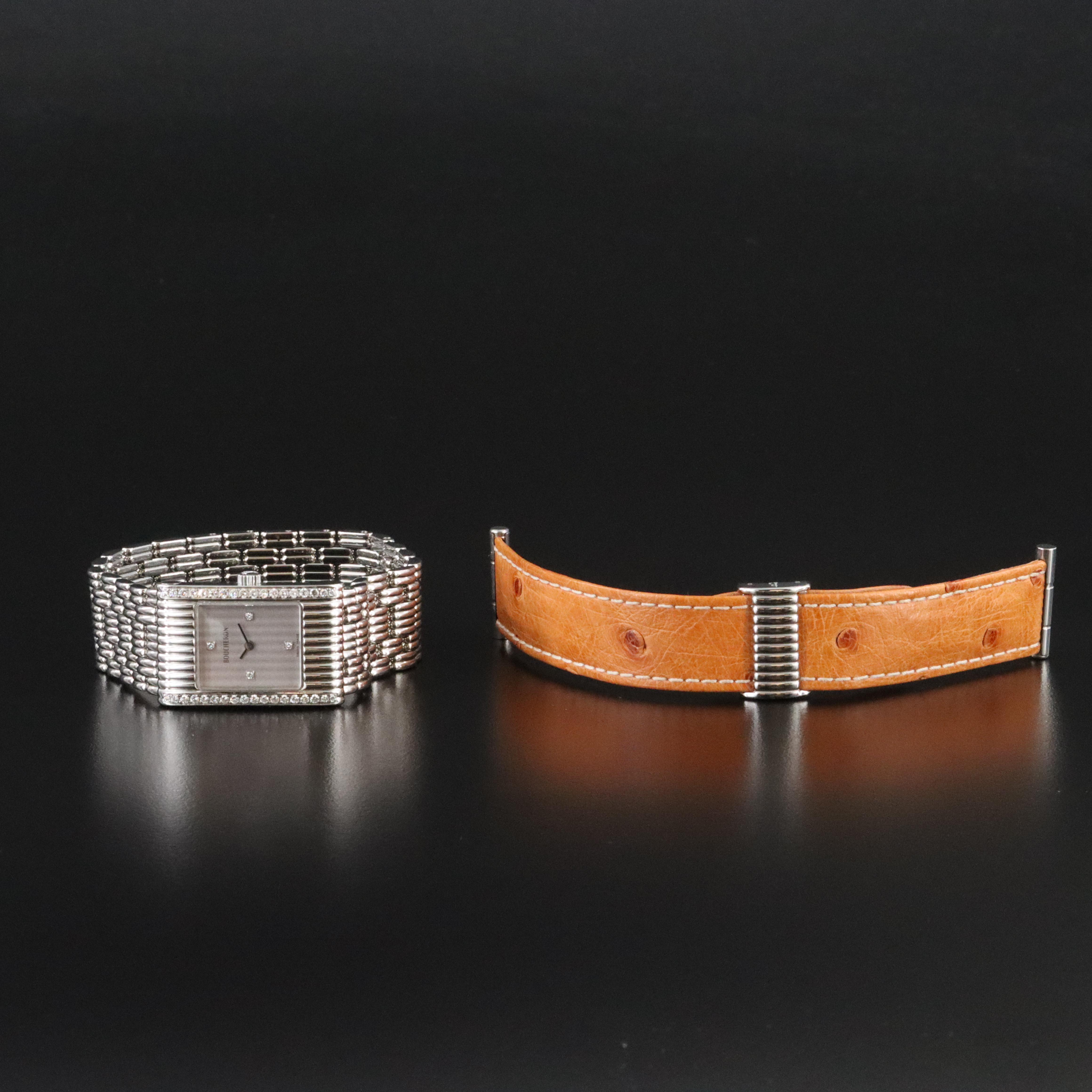 Boucheron Reflex Diamond Set 21x32mm Steel Quartz Watch AK424301