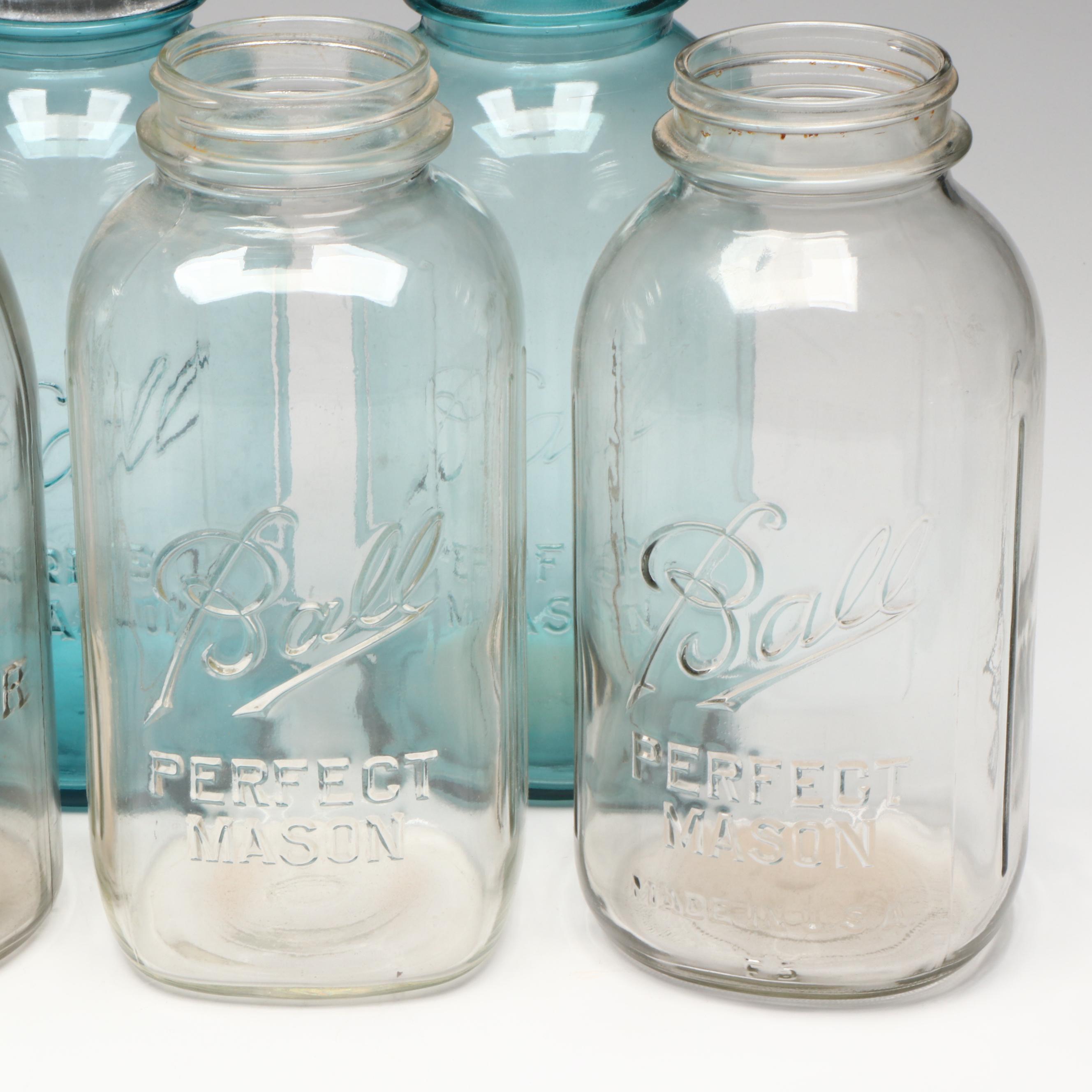 Ball, Consolidated Fruit and Hazel Atlas Glass Mason Jars with Zinc Lids