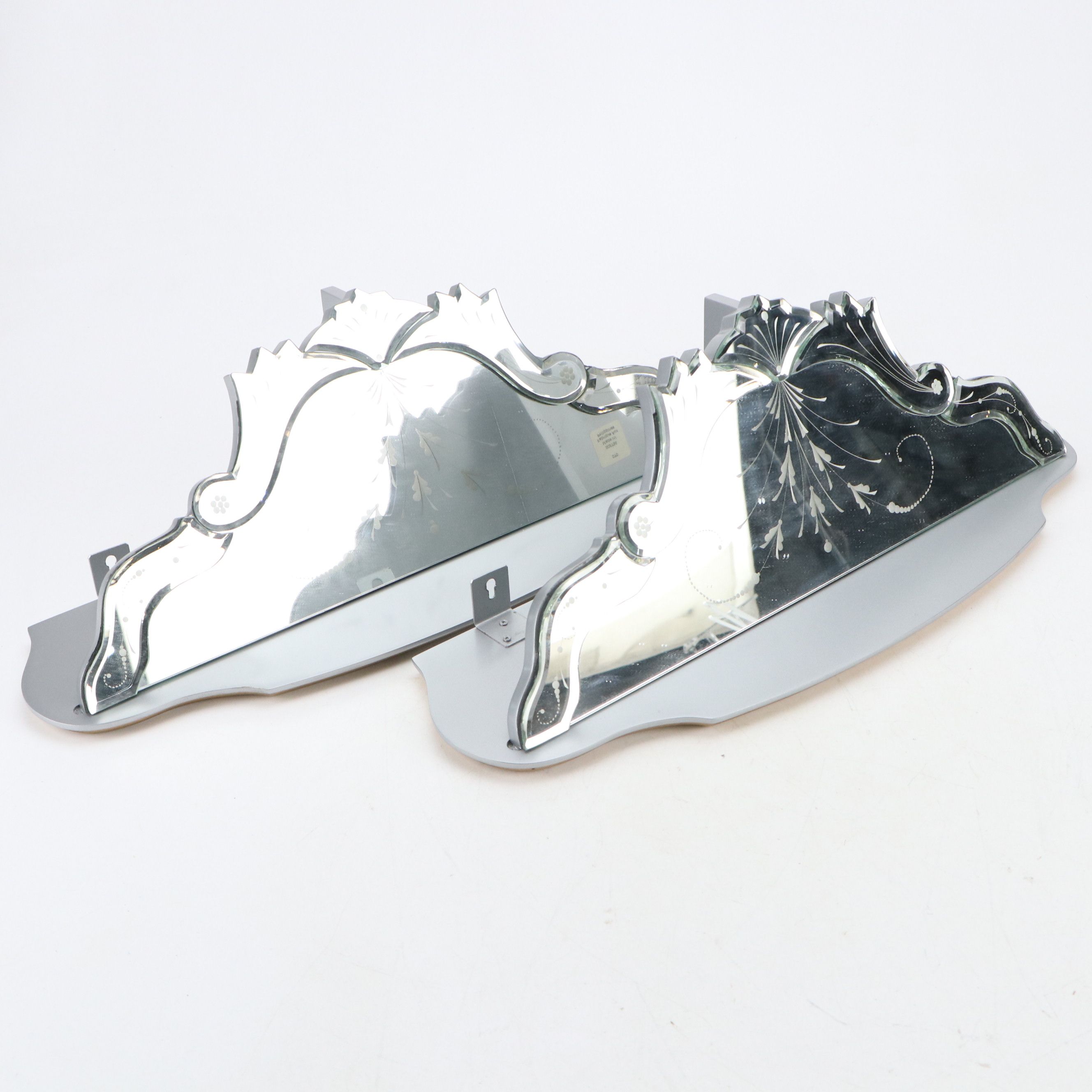 Venetian Style Mirrored Wall Shelves