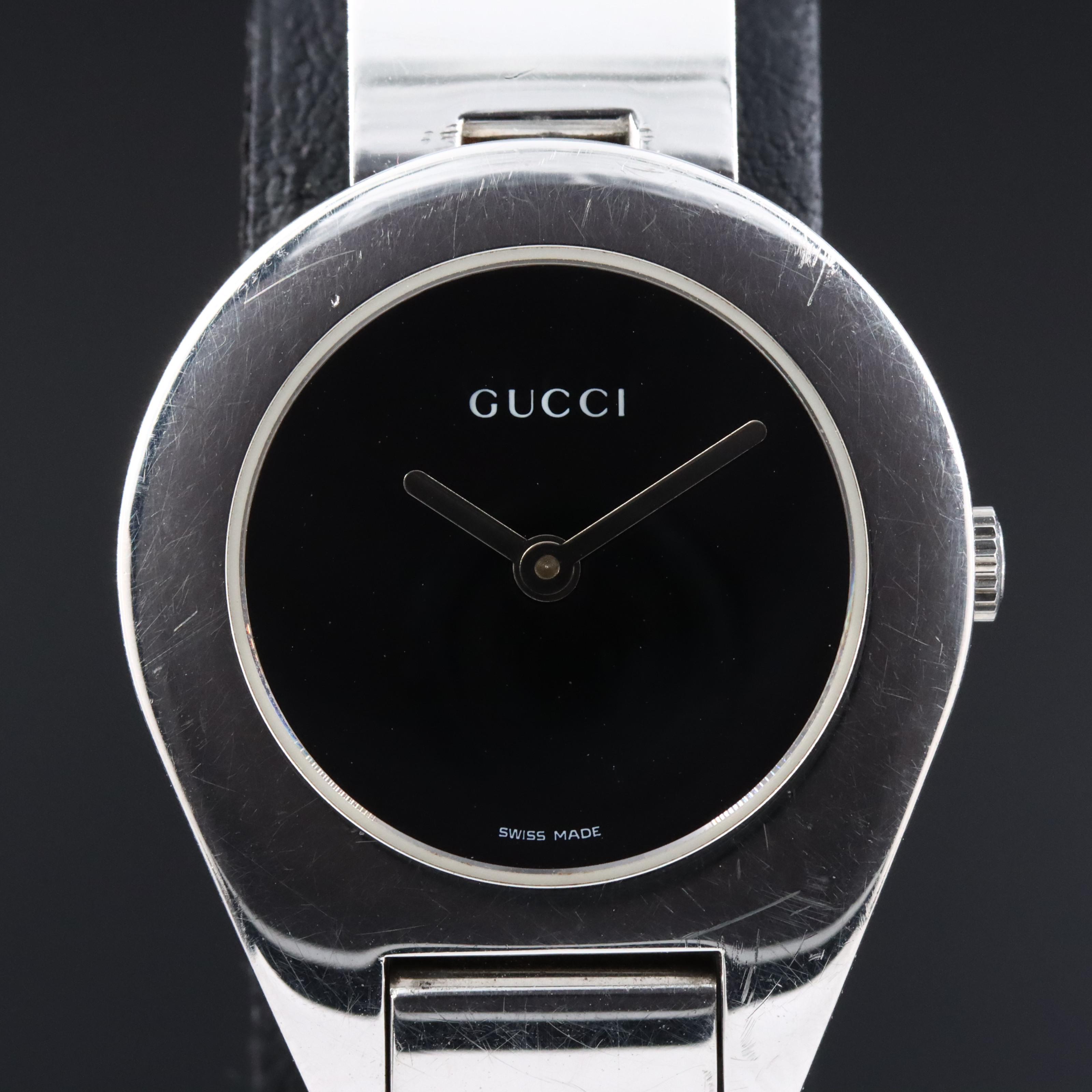 Gucci 6700L Black Dial 26mm Steel Quartz Watch