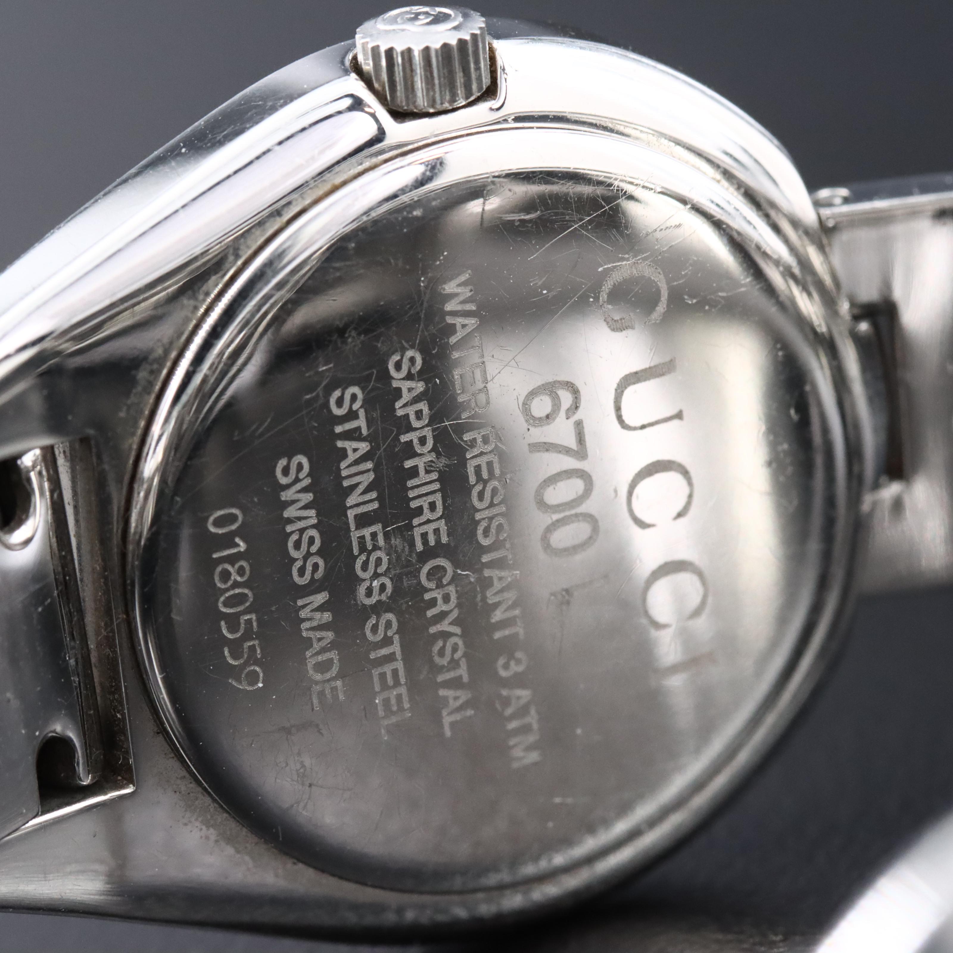 Gucci 6700L Black Dial 26mm Steel Quartz Watch