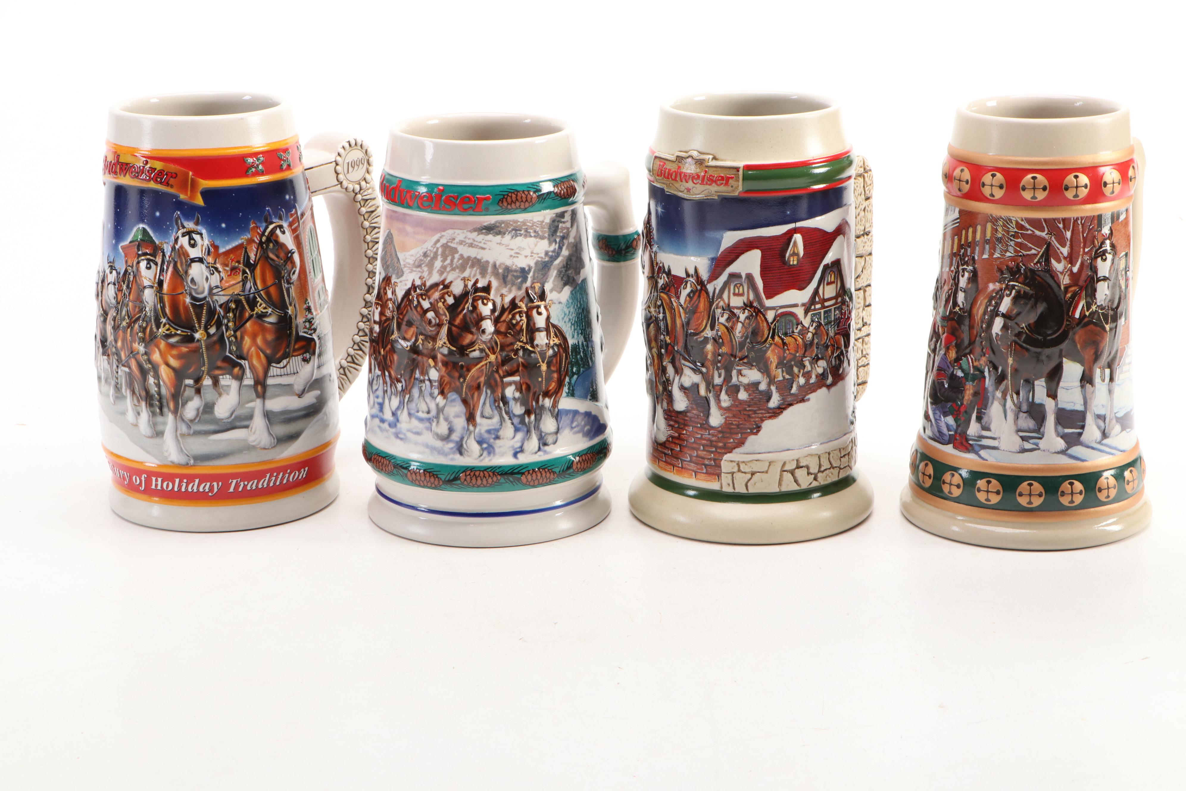 Budweiser Annual Christmas Steins, Late 20th/Early 21st Century