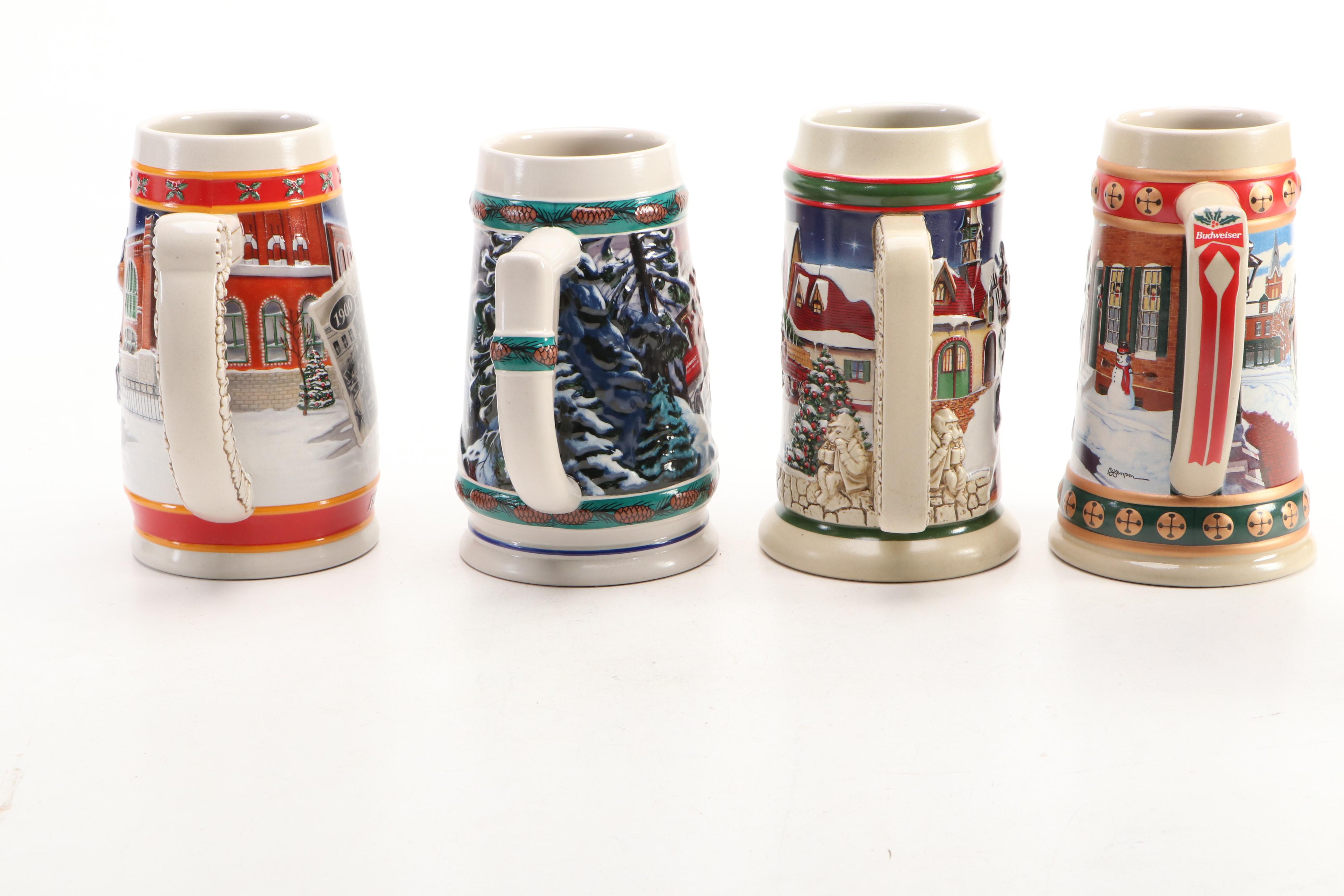 Budweiser Annual Christmas Steins, Late 20th/Early 21st Century