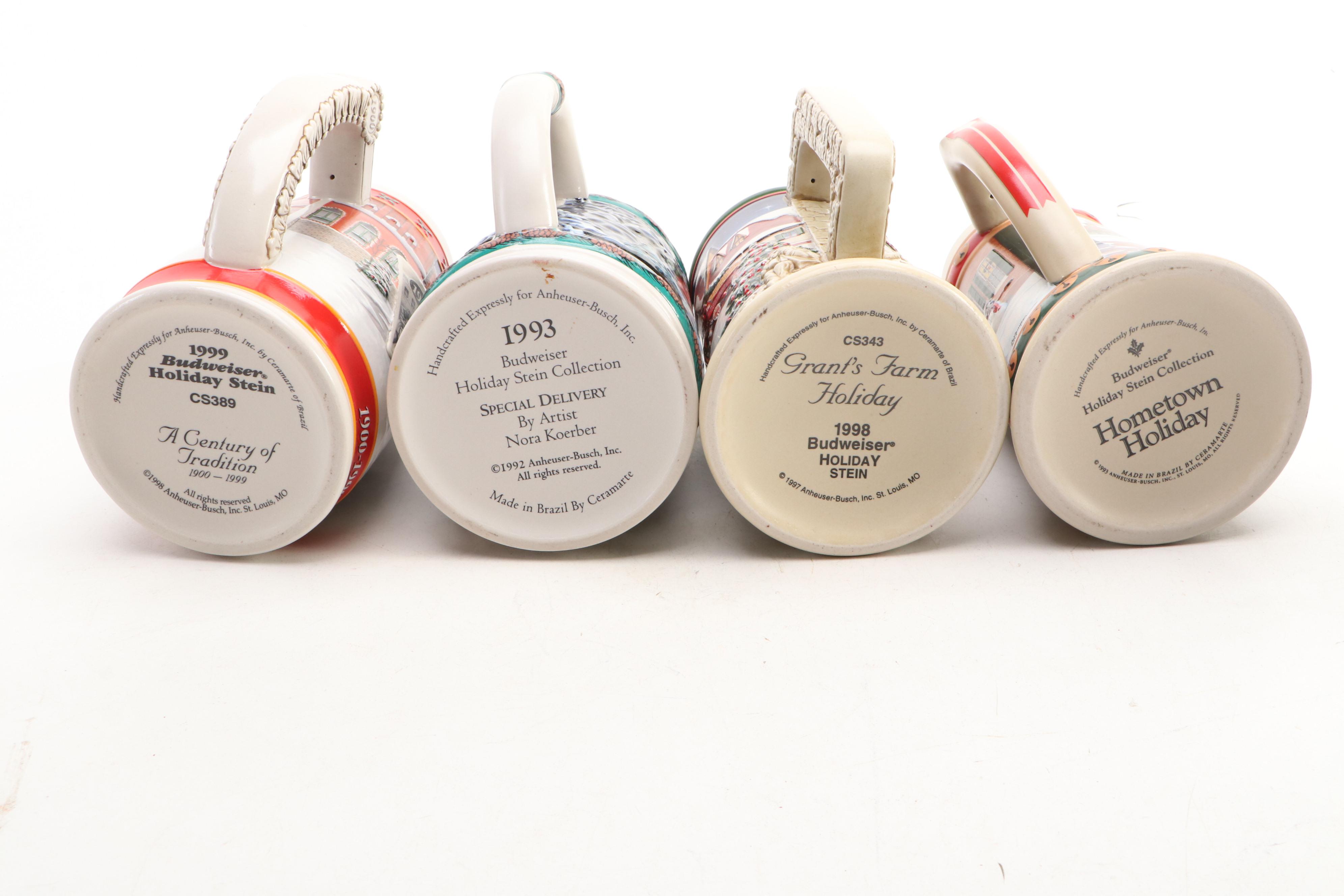 Budweiser Annual Christmas Steins, Late 20th/Early 21st Century