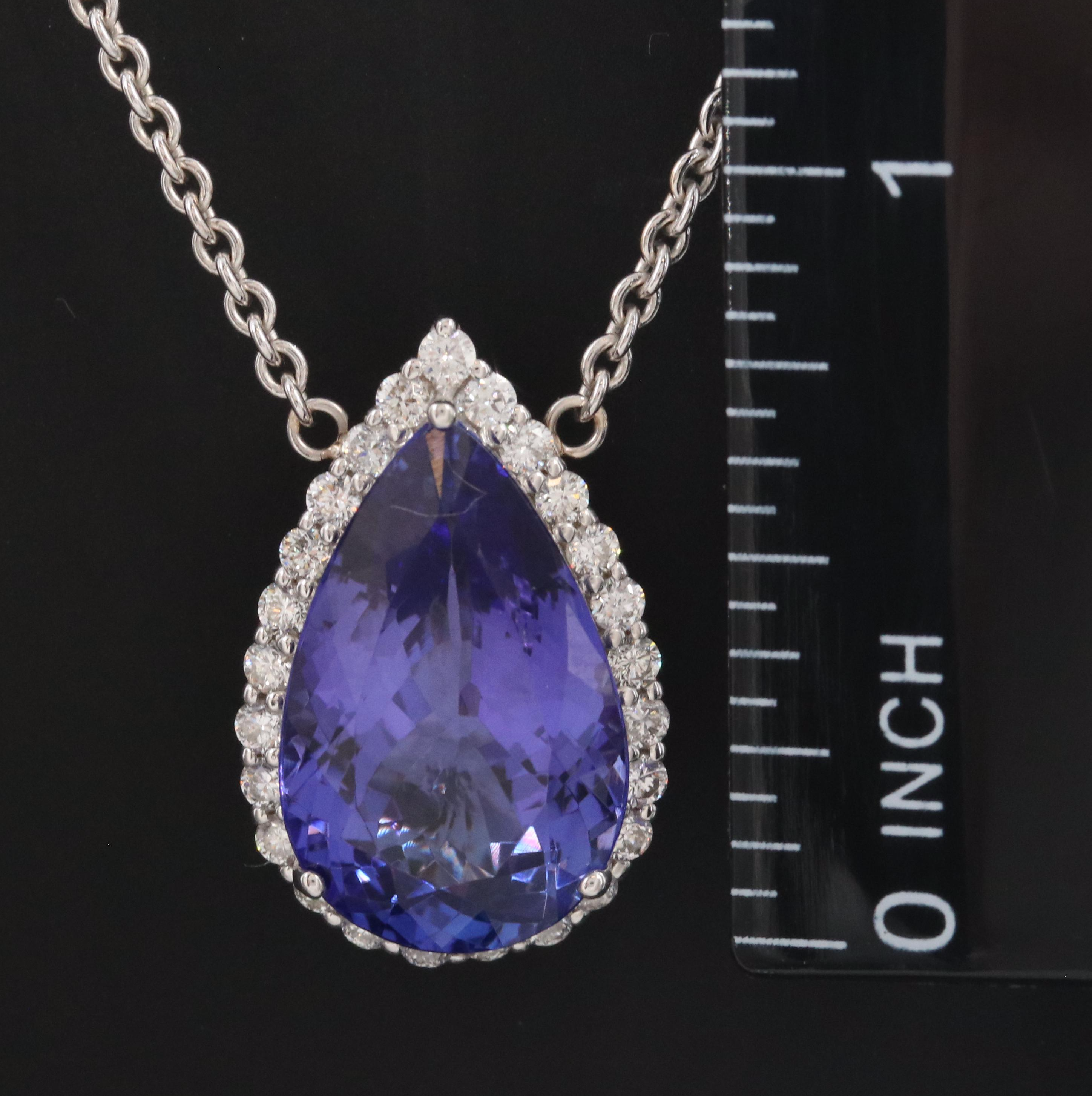 Michael Christoff 18K 9.86 CT Tanzanite and Diamond Necklace