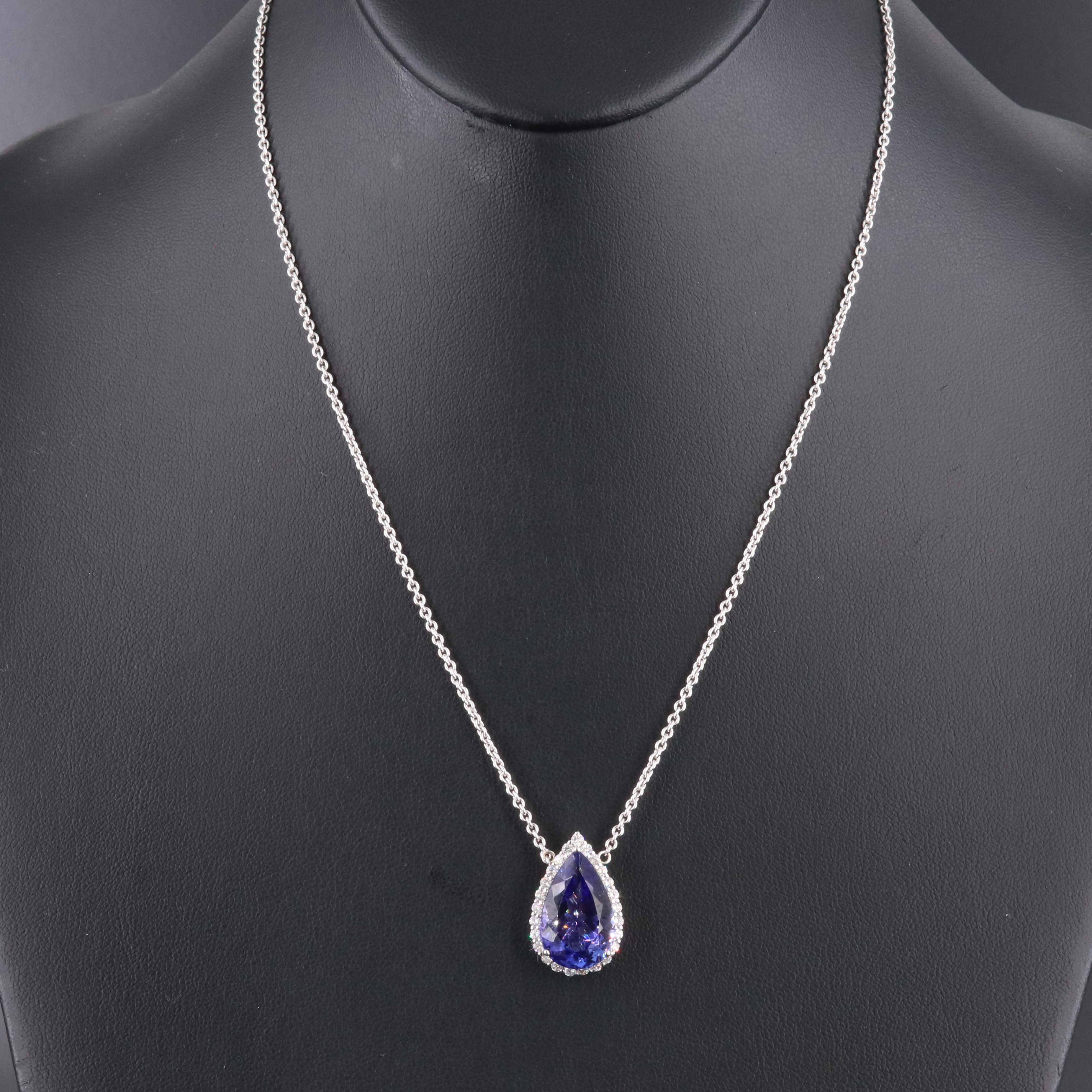 Michael Christoff 18K 9.86 CT Tanzanite and Diamond Necklace
