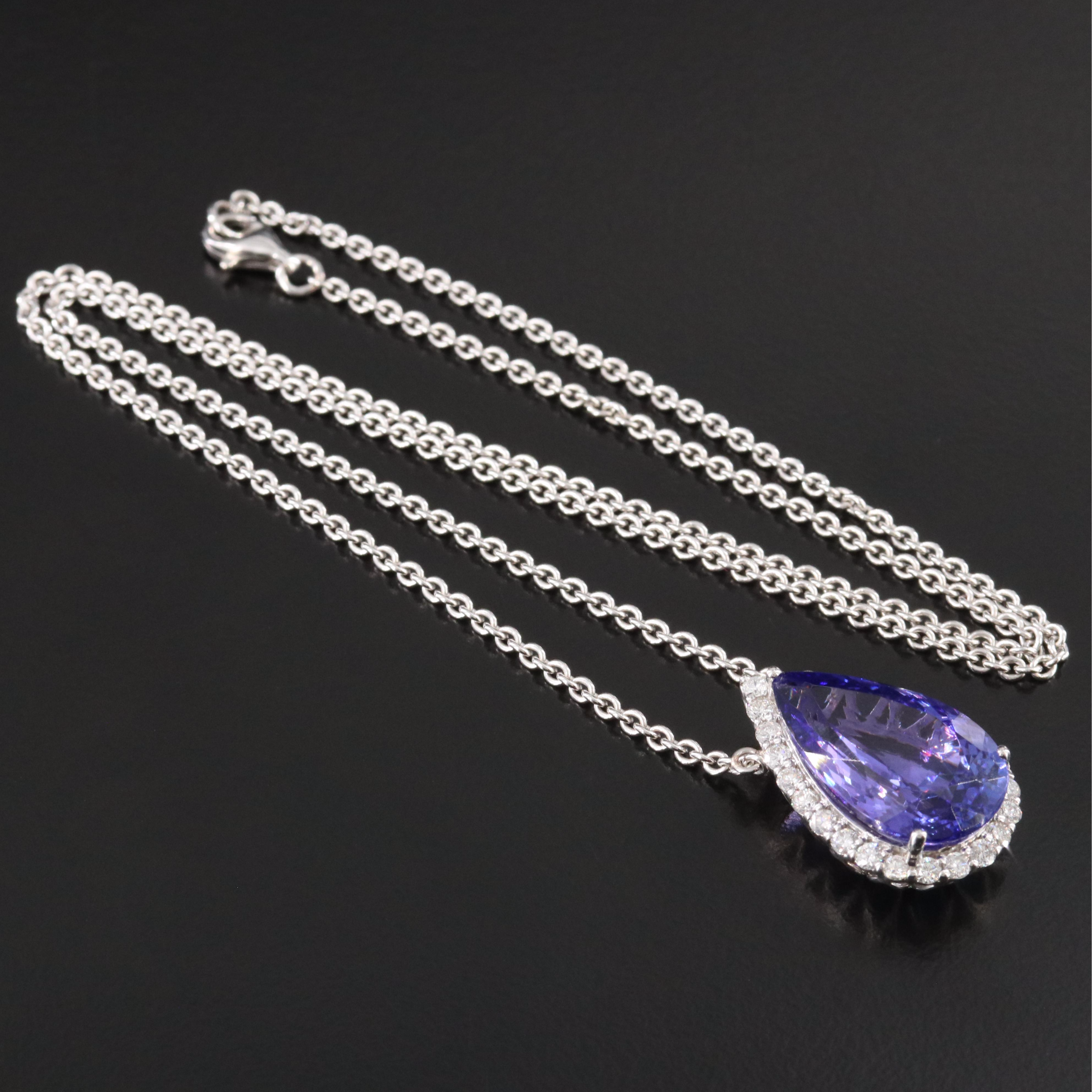 Michael Christoff 18K 9.86 CT Tanzanite and Diamond Necklace