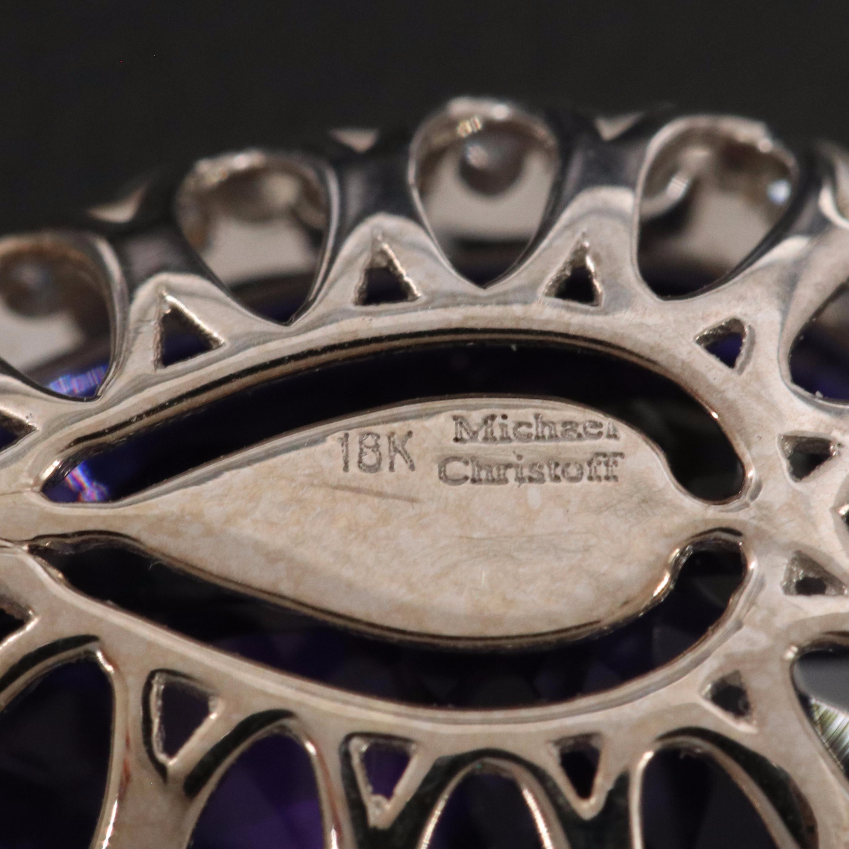 Michael Christoff 18K 9.86 CT Tanzanite and Diamond Necklace