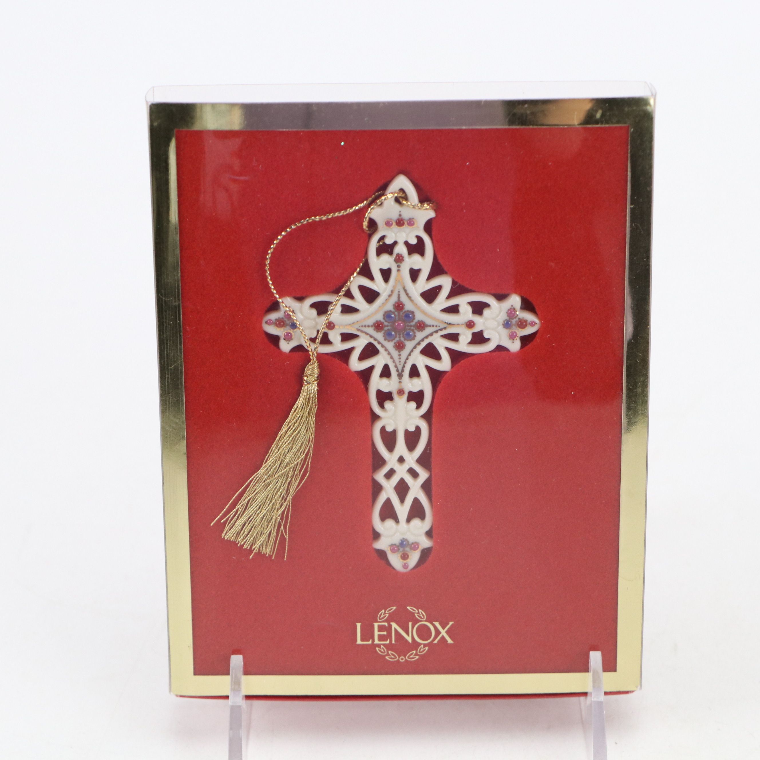 Rookwood Pottery Ceramic Cardinal, Lenox Porcelain Cross, and More Ornaments