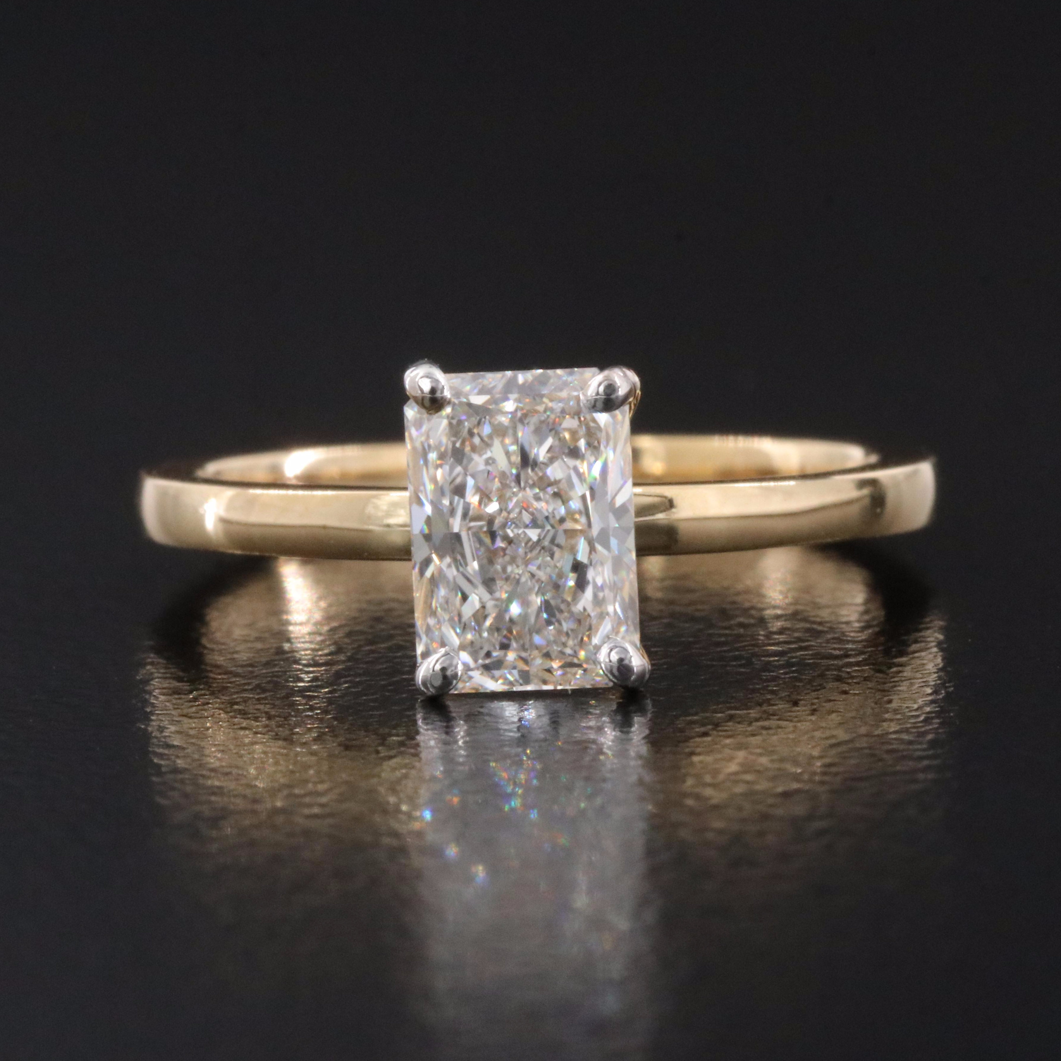 14K 1.11 CT Lab Grown Diamond Solitaire Ring with IGI Report