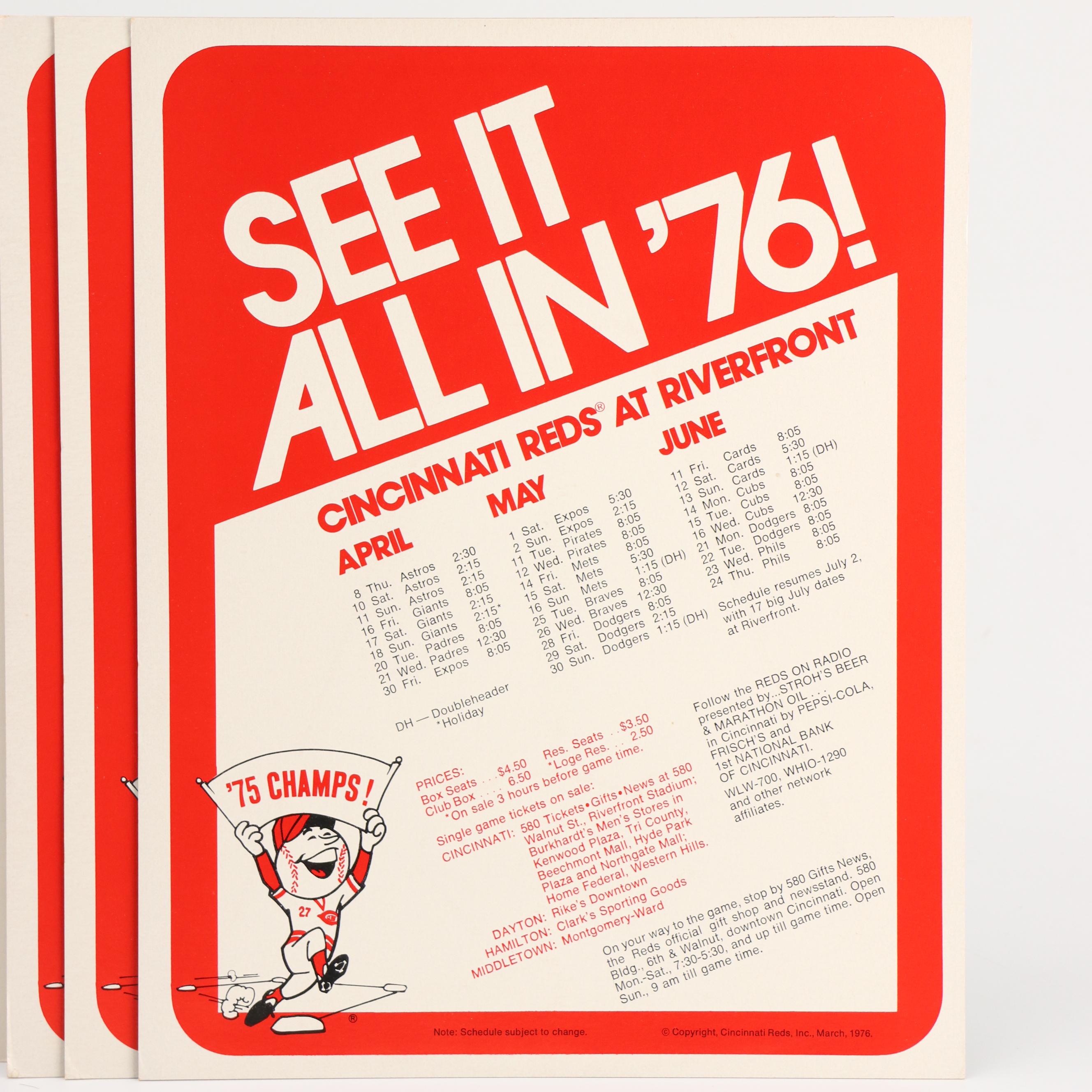 Big Red Machine Era Cincinnati Reds Photos and Other Items