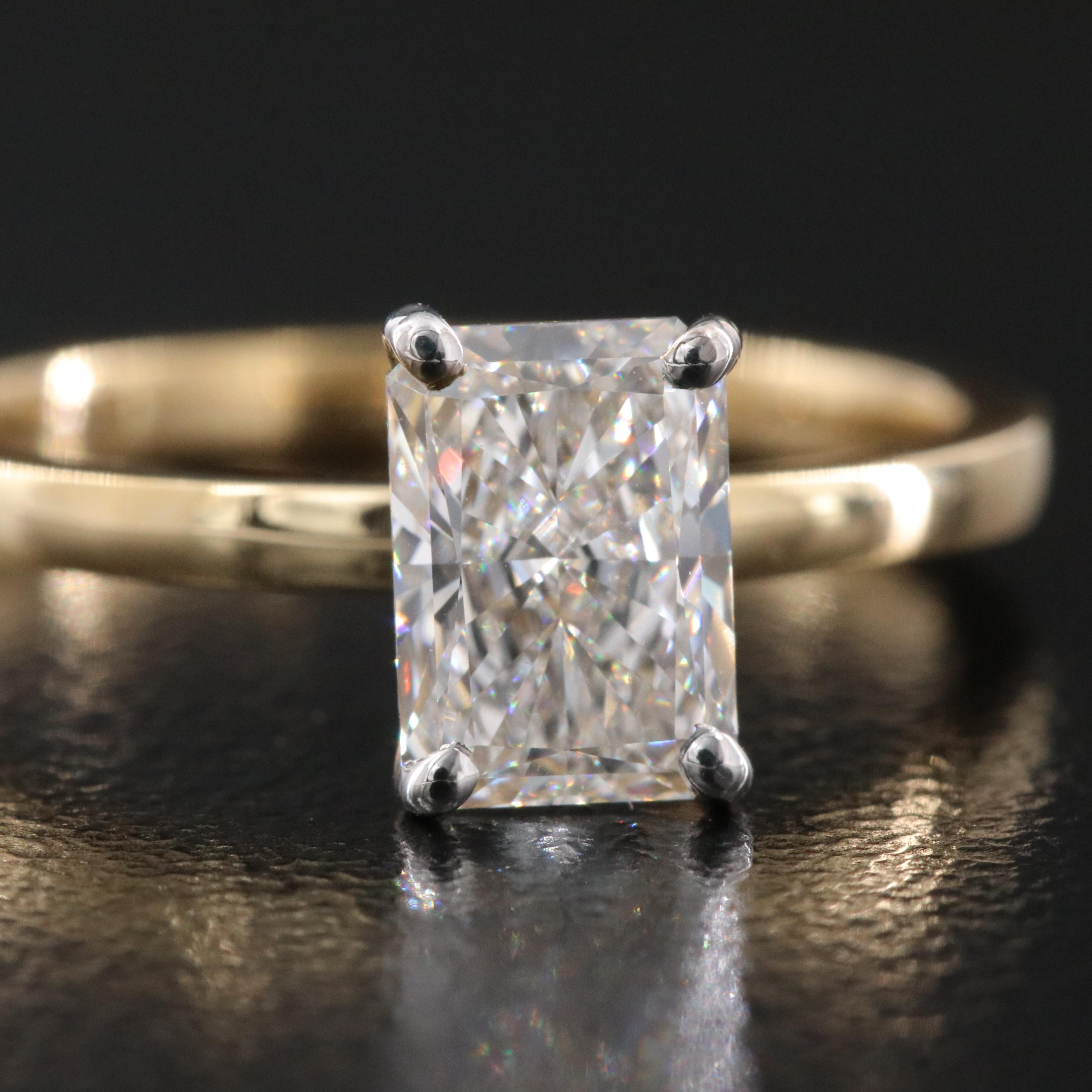 14K 1.11 CT Lab Grown Diamond Solitaire Ring with IGI Report