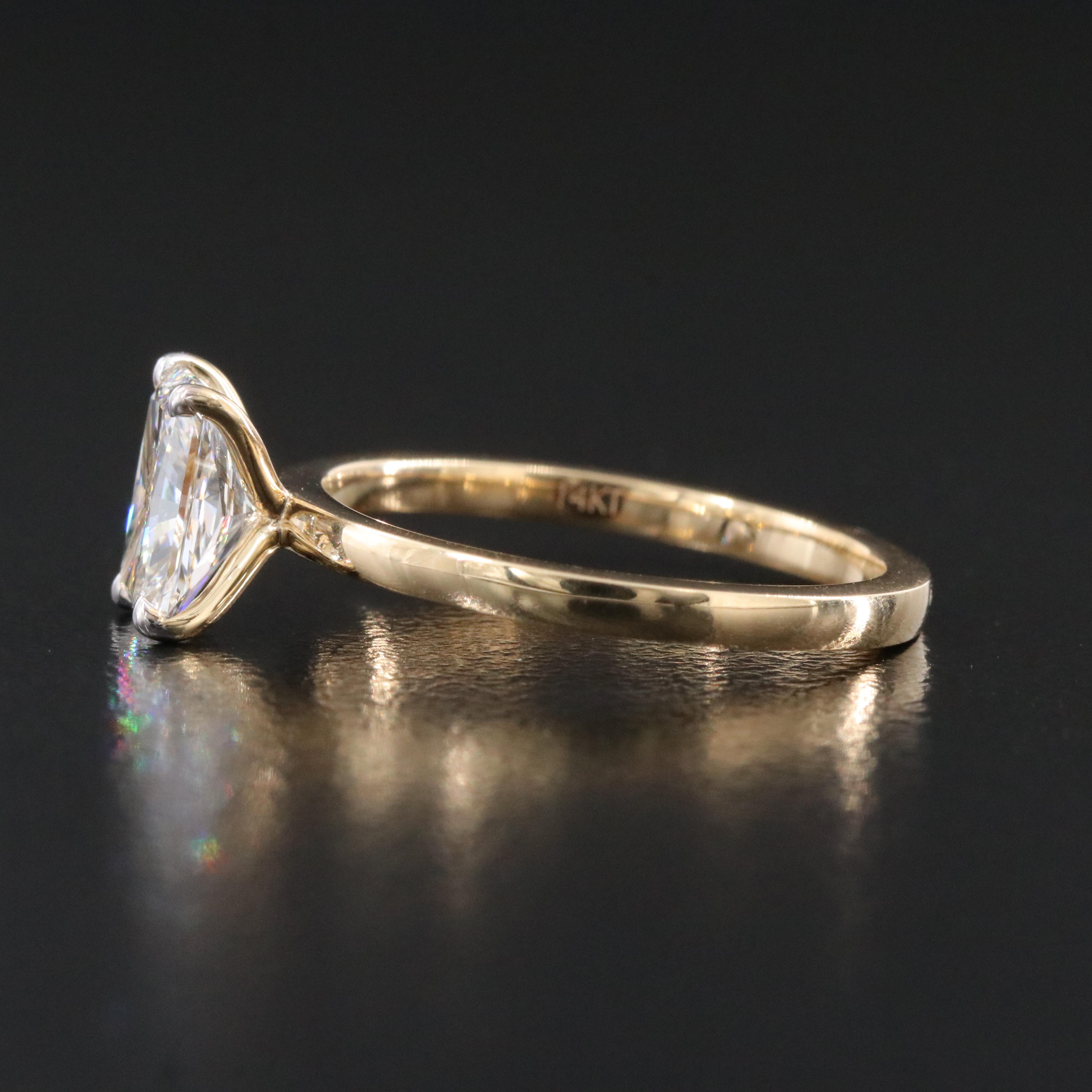 14K 1.11 CT Lab Grown Diamond Solitaire Ring with IGI Report