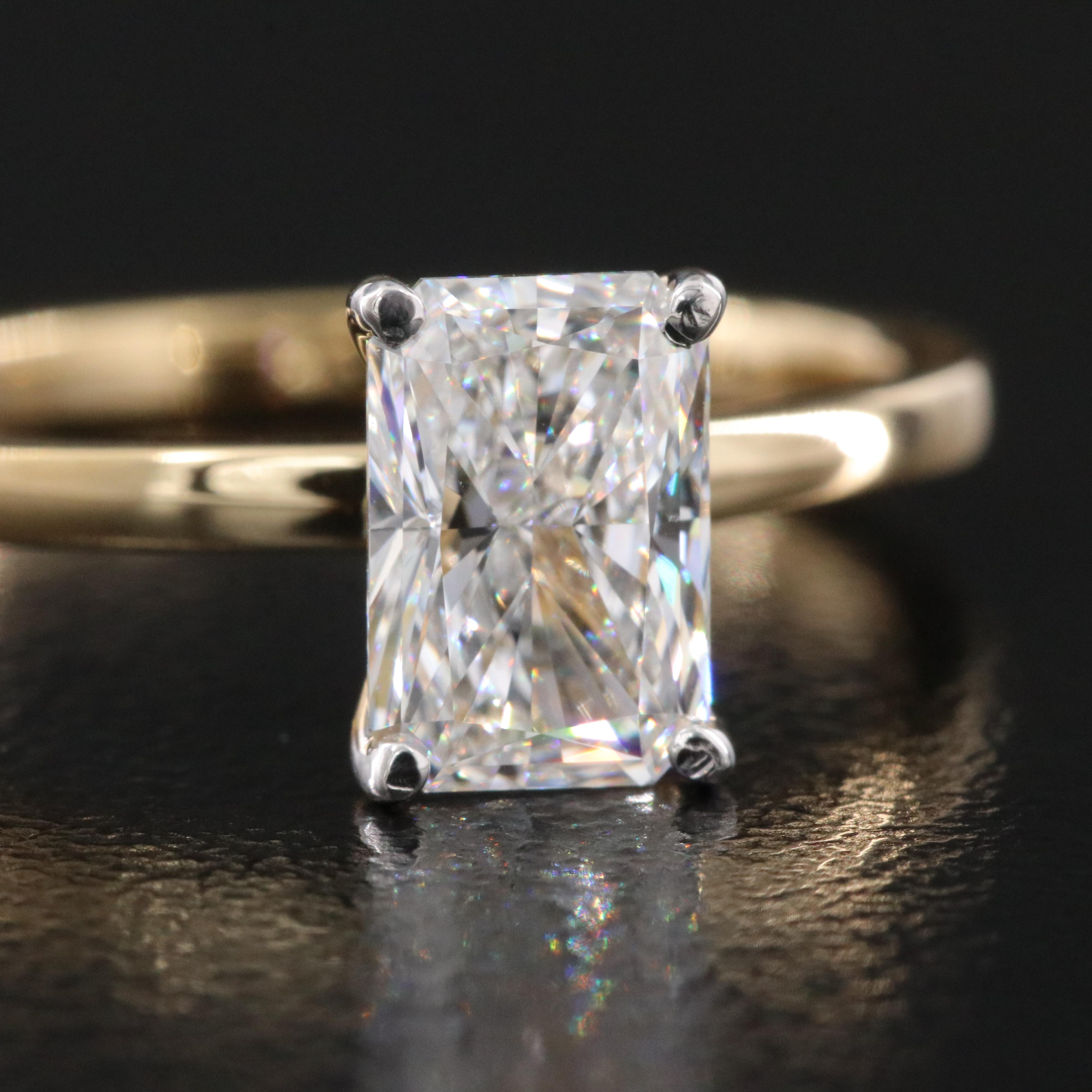 14K 1.12 CT Lab Grown Diamond Solitaire Ring with IGI Report