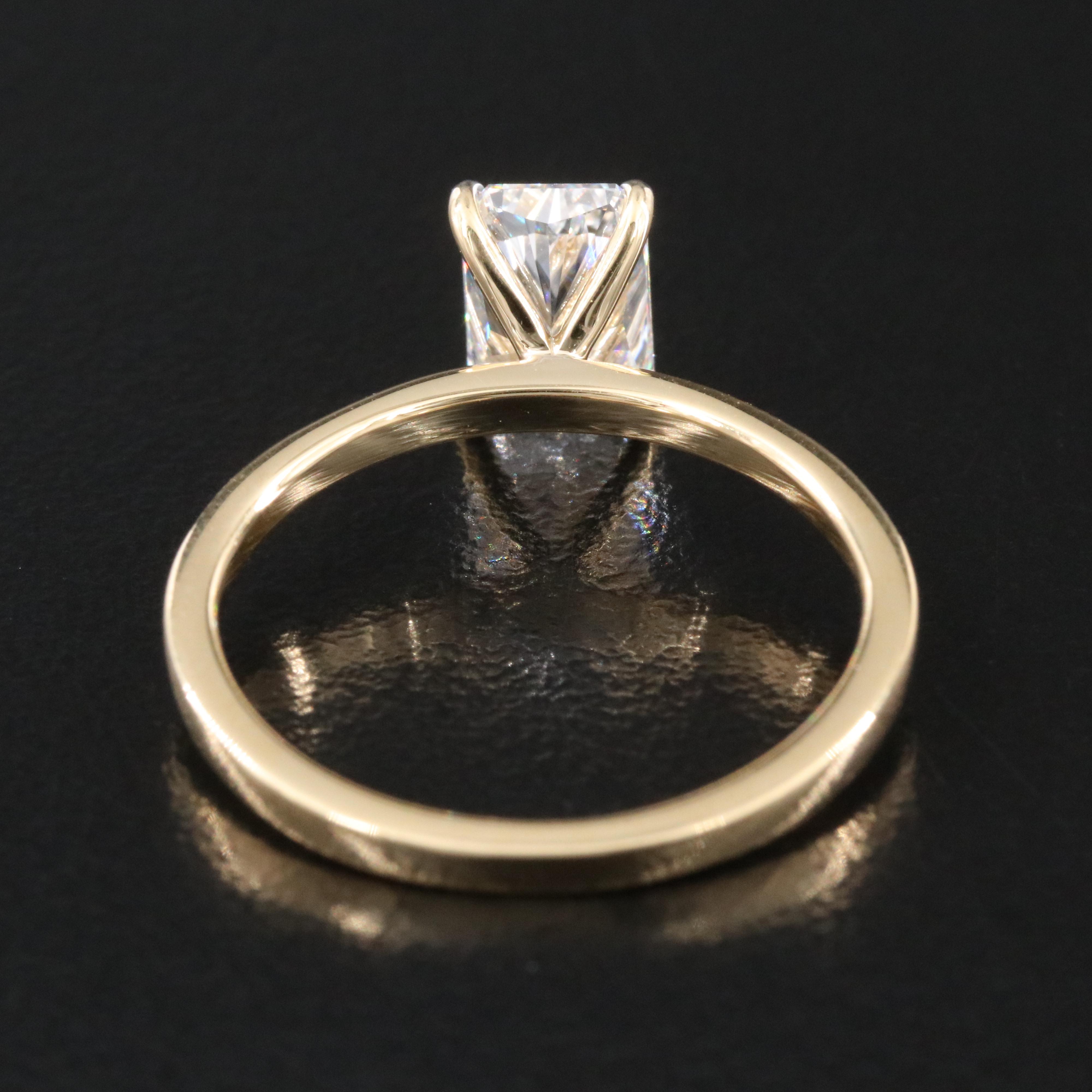 14K 1.12 CT Lab Grown Diamond Solitaire Ring with IGI Report