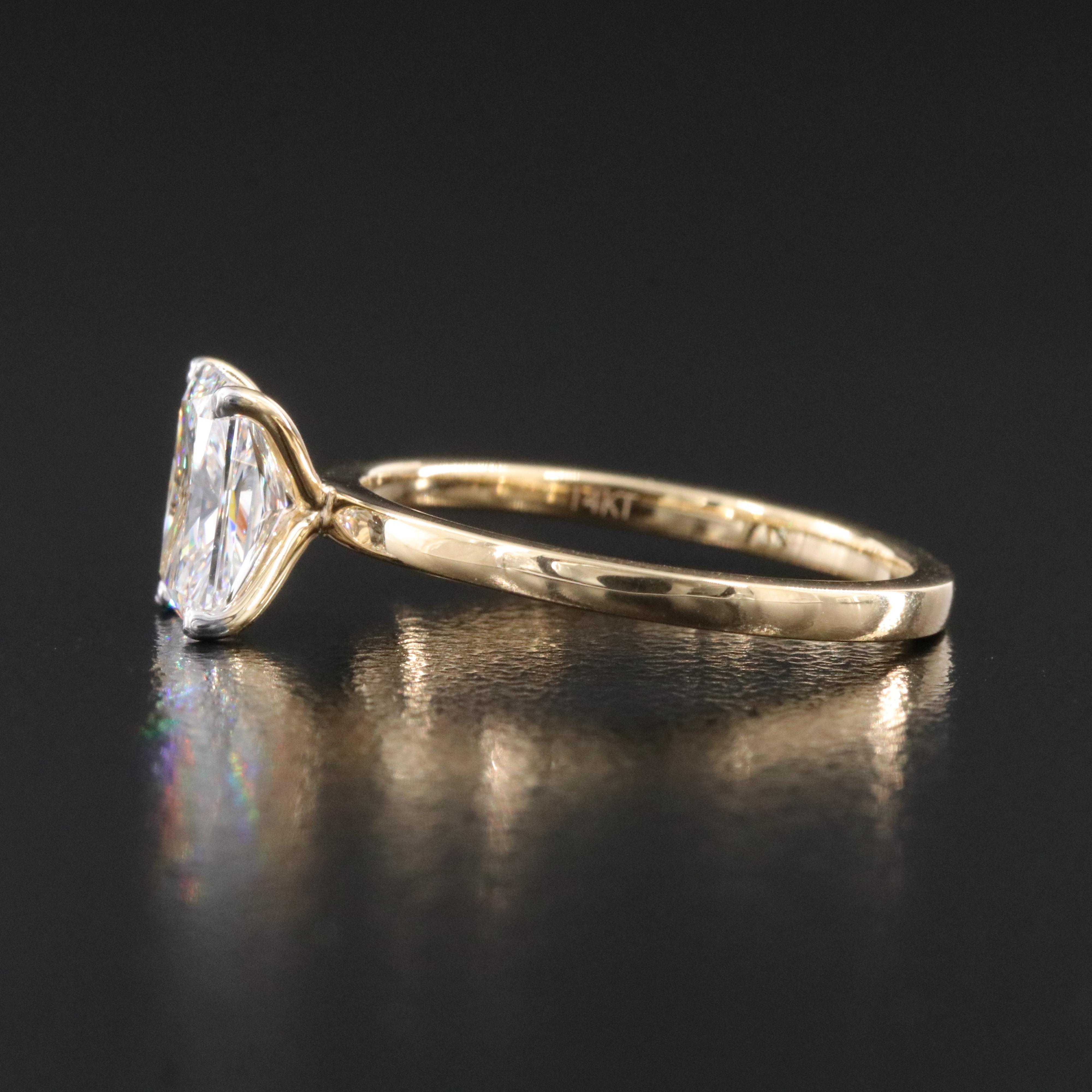 14K 1.12 CT Lab Grown Diamond Solitaire Ring with IGI Report