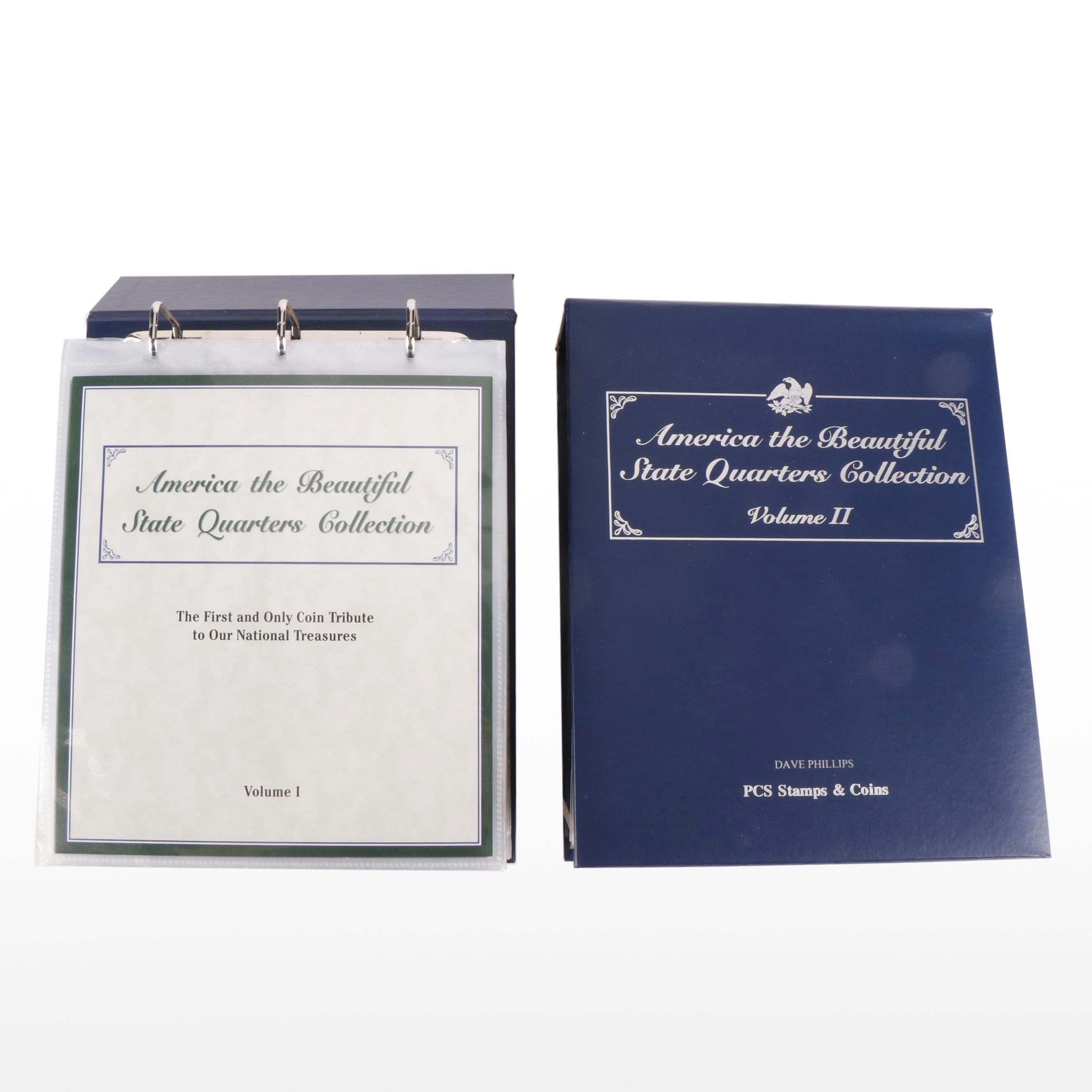 Two Albums of Uncirculated U.S. America the Beautiful Quarters and Panels