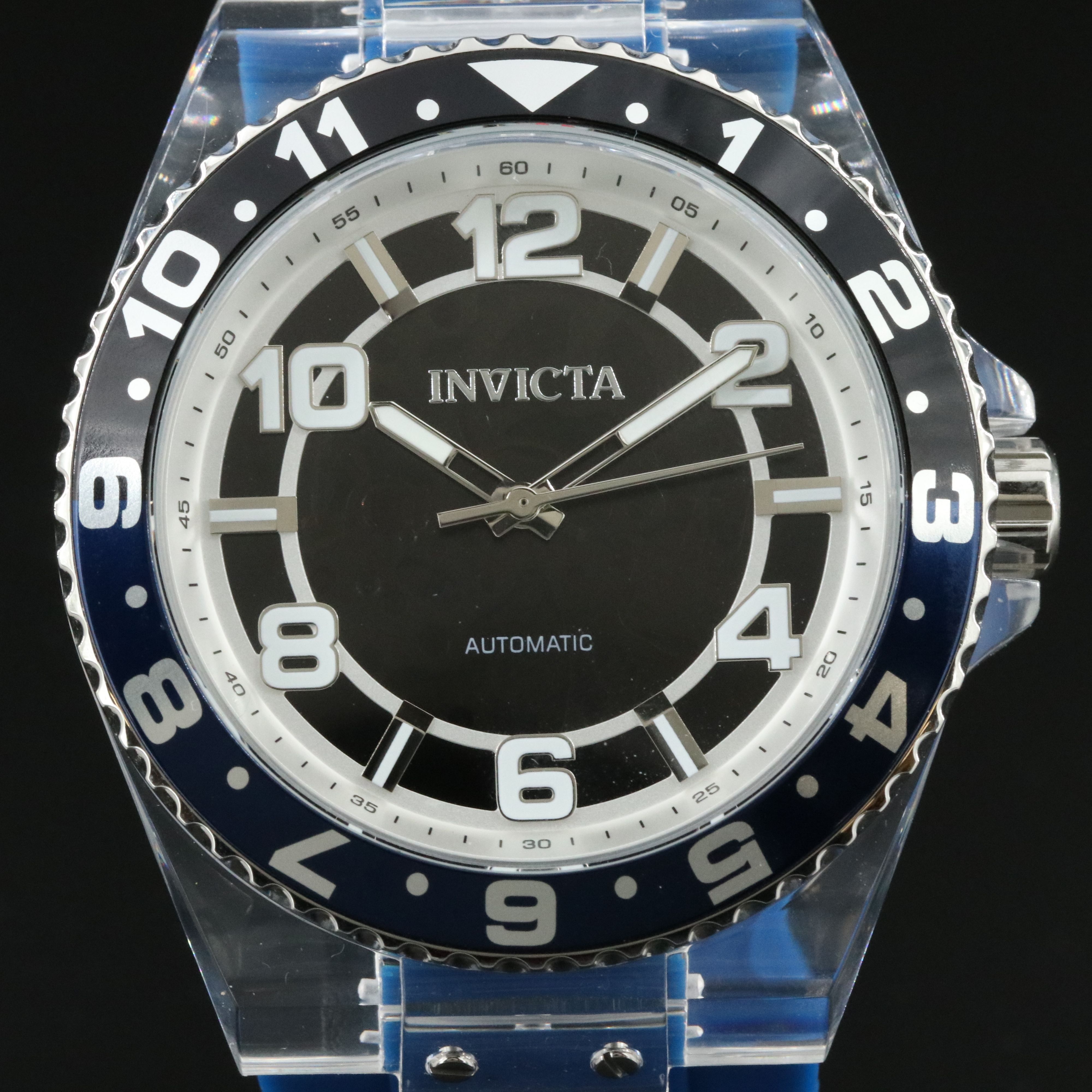 Invicta Speedway 44382 48mm Clear Plastic Automatic Watch