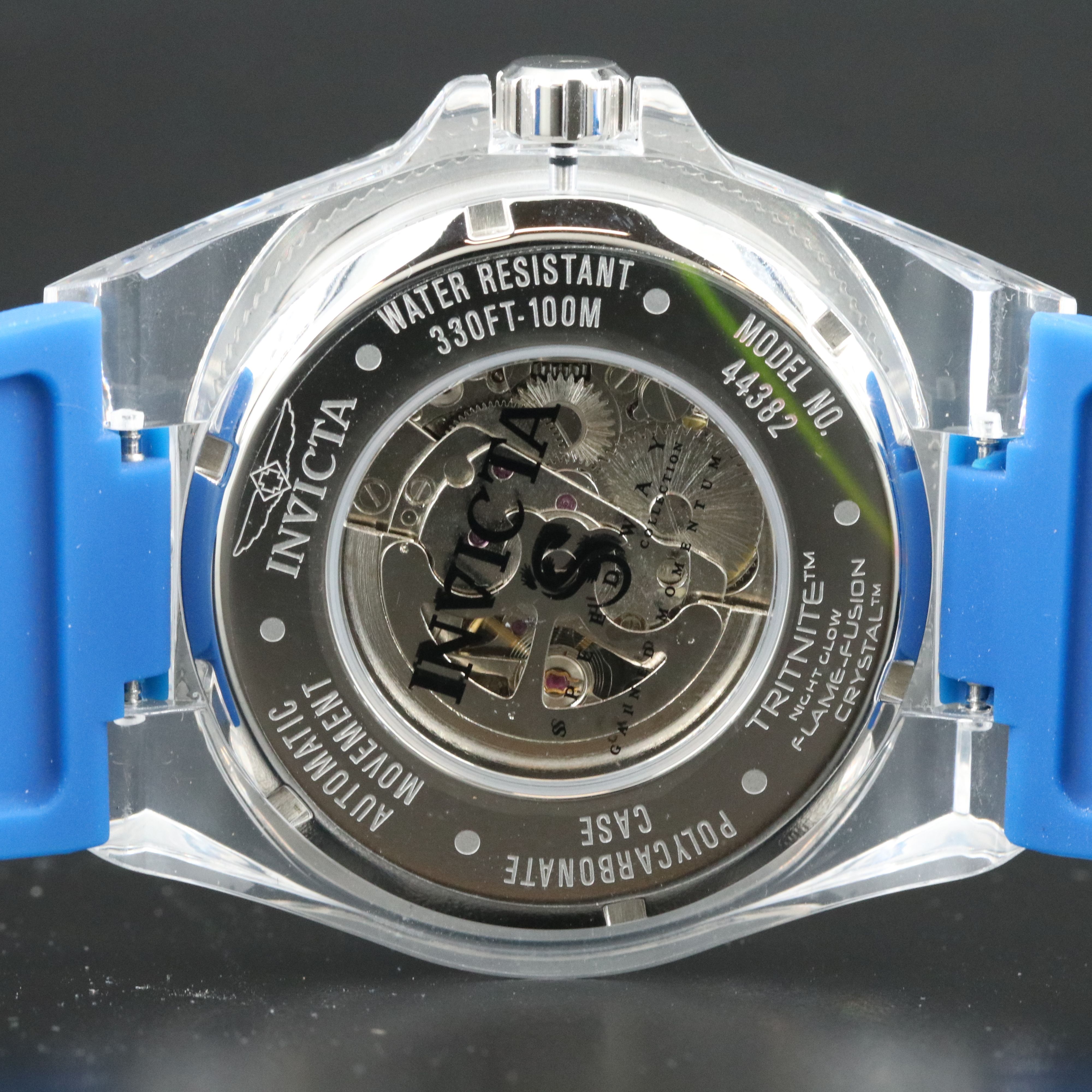 Invicta Speedway 44382 48mm Clear Plastic Automatic Watch