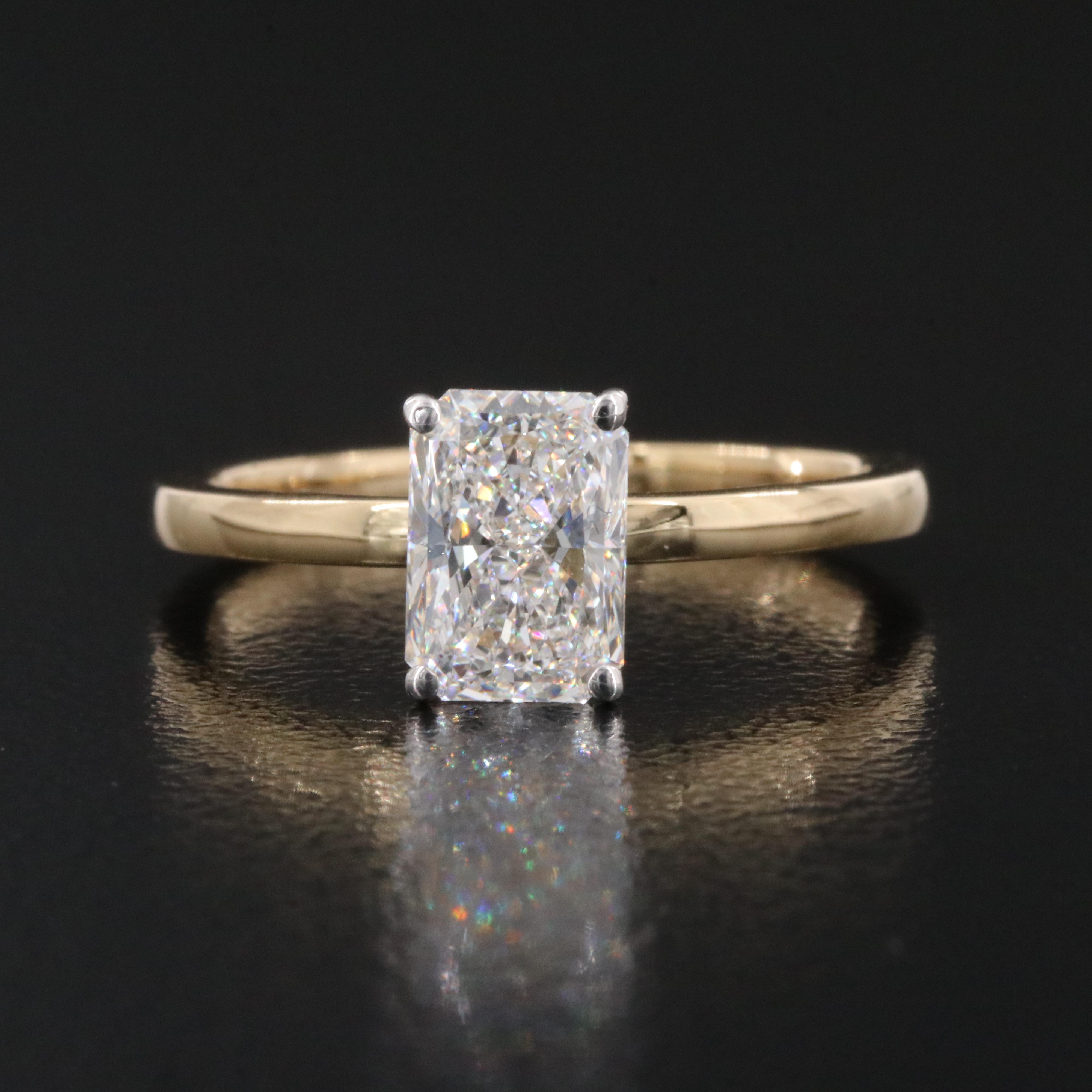 14K 1.12 CT Lab Grown Diamond Solitaire Ring with IGI Report