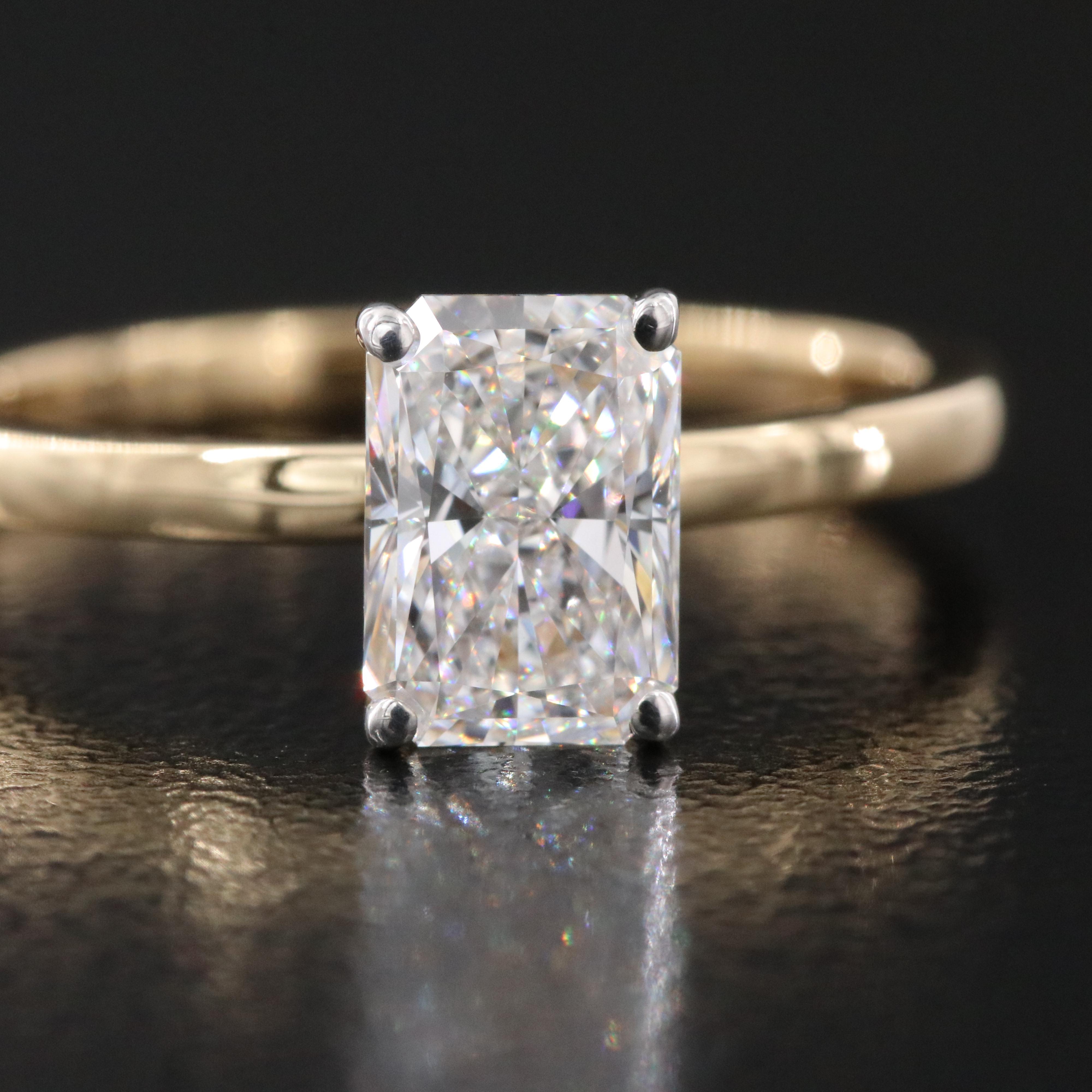 14K 1.12 CT Lab Grown Diamond Solitaire Ring with IGI Report